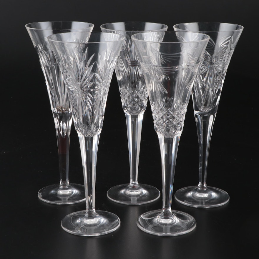 Waterford Crystal Millennium Series Champagne Flutes, 1996-2005