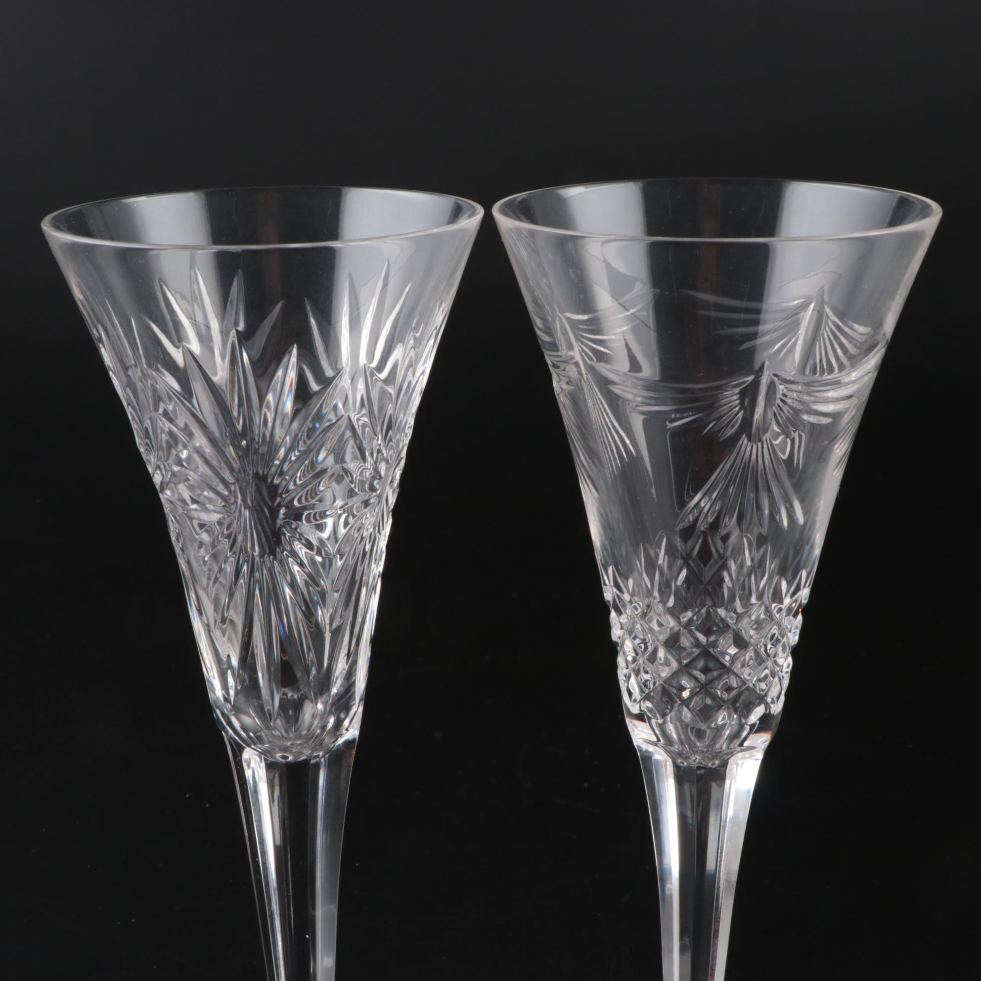 Waterford Crystal Millennium Series Champagne Flutes, 1996-2005