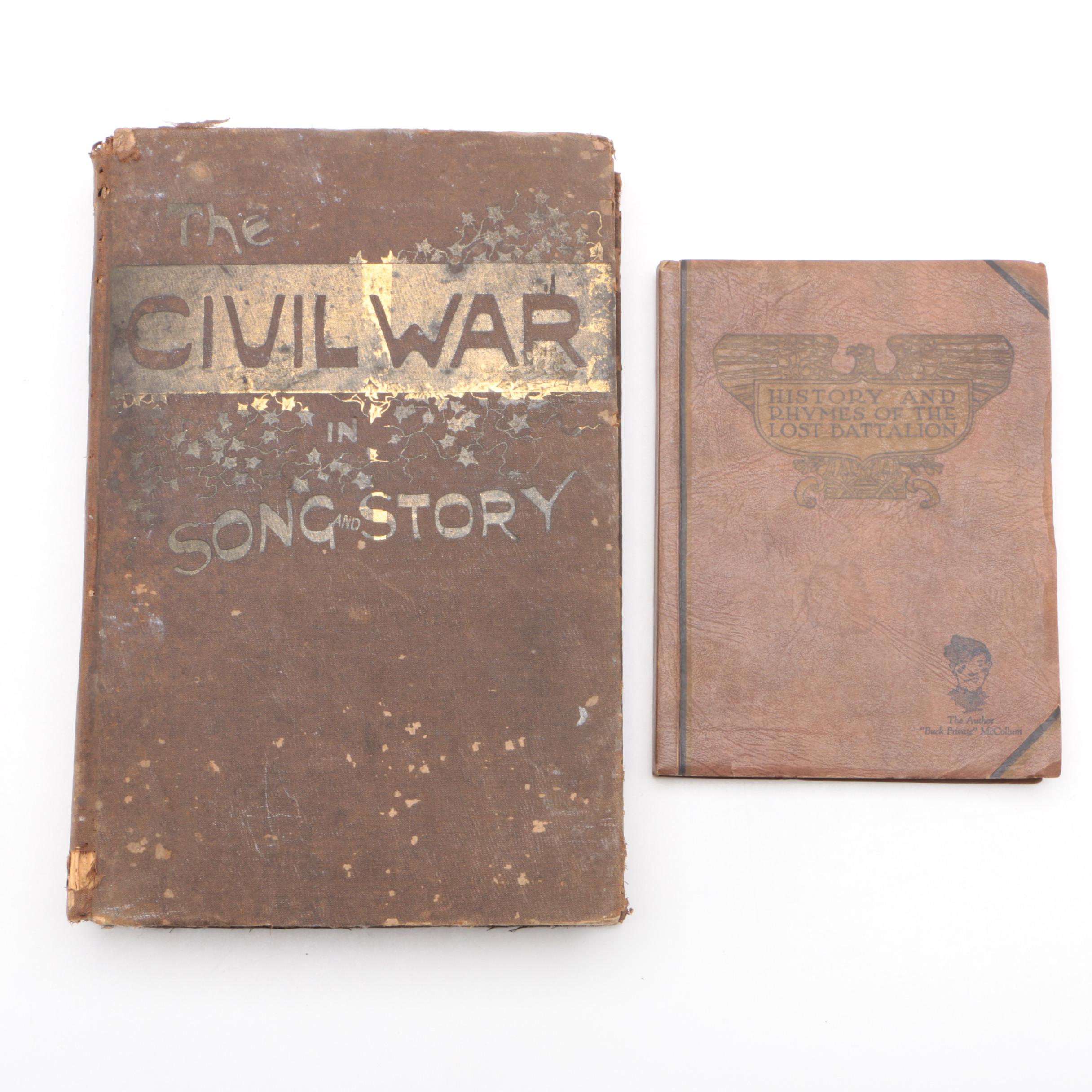 "The Civil War in Song and Story" and "History and Rhymes of the Lost Battalion"
