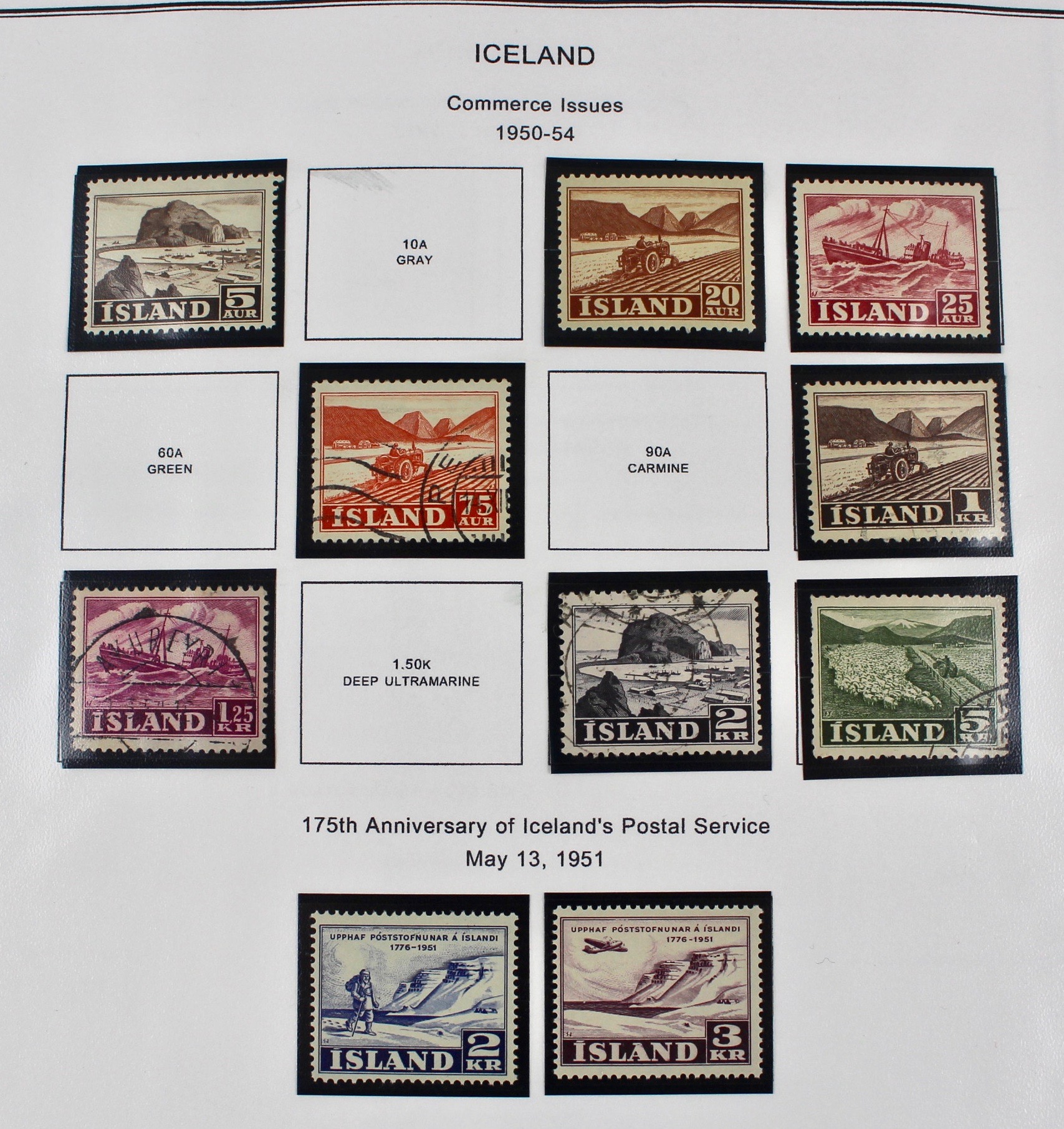 Iceland Stamp Collection, 1876-1977
