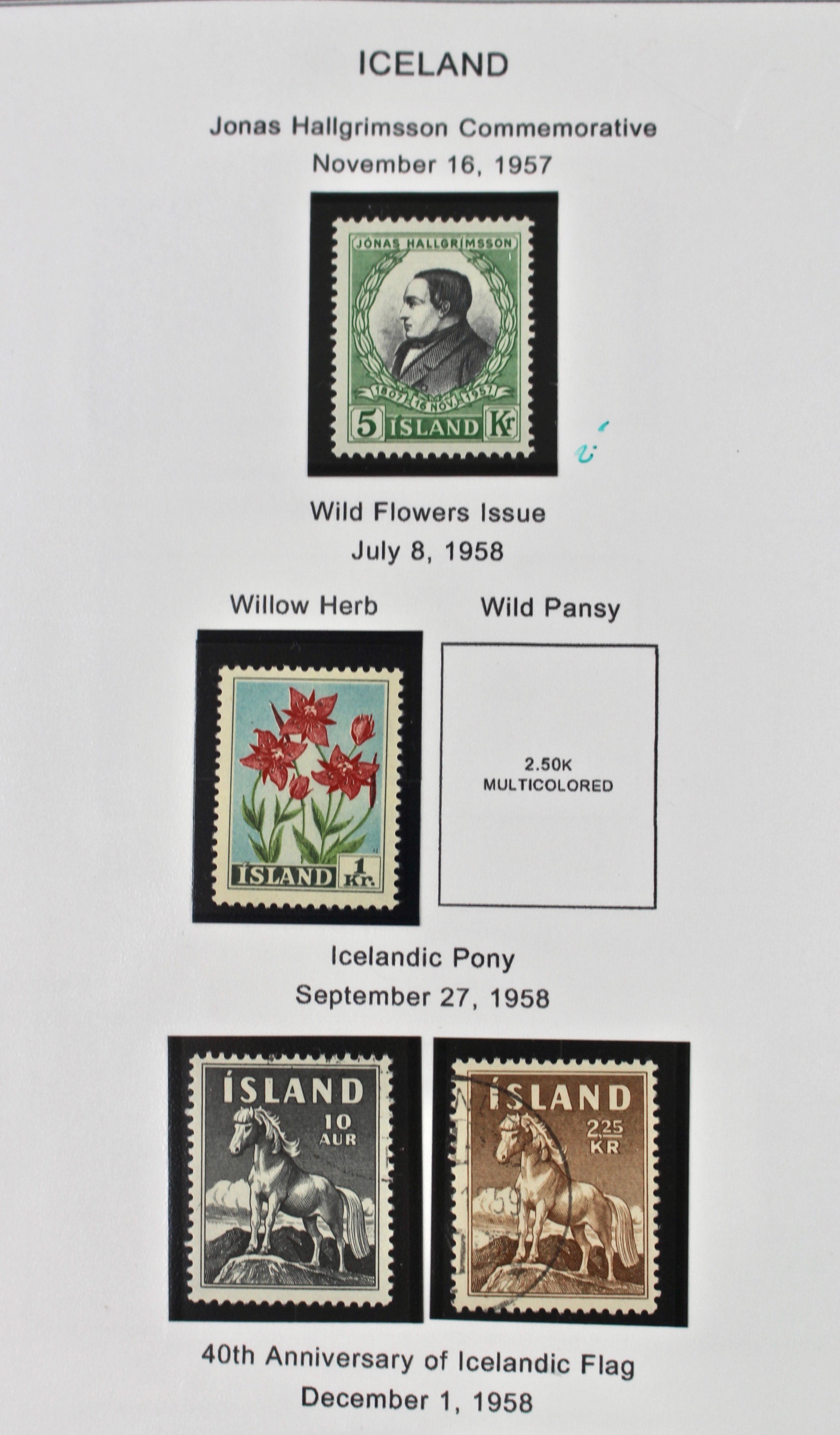 Iceland Stamp Collection, 1876-1977