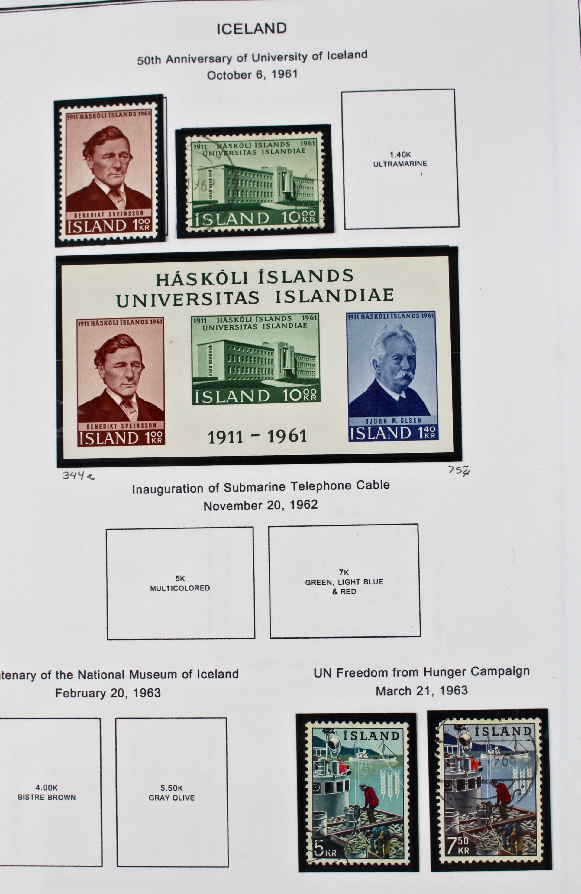 Iceland Stamp Collection, 1876-1977