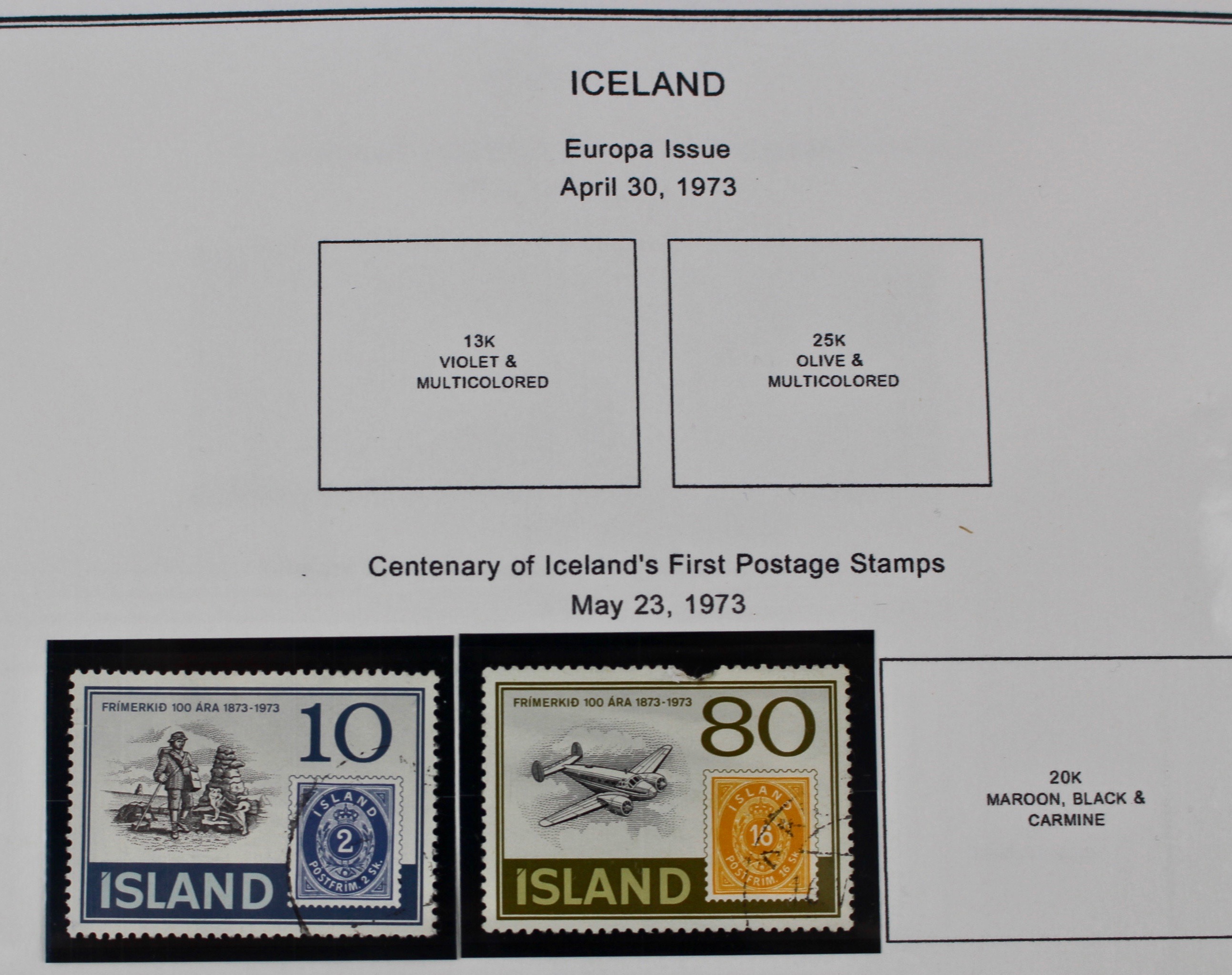 Iceland Stamp Collection, 1876-1977