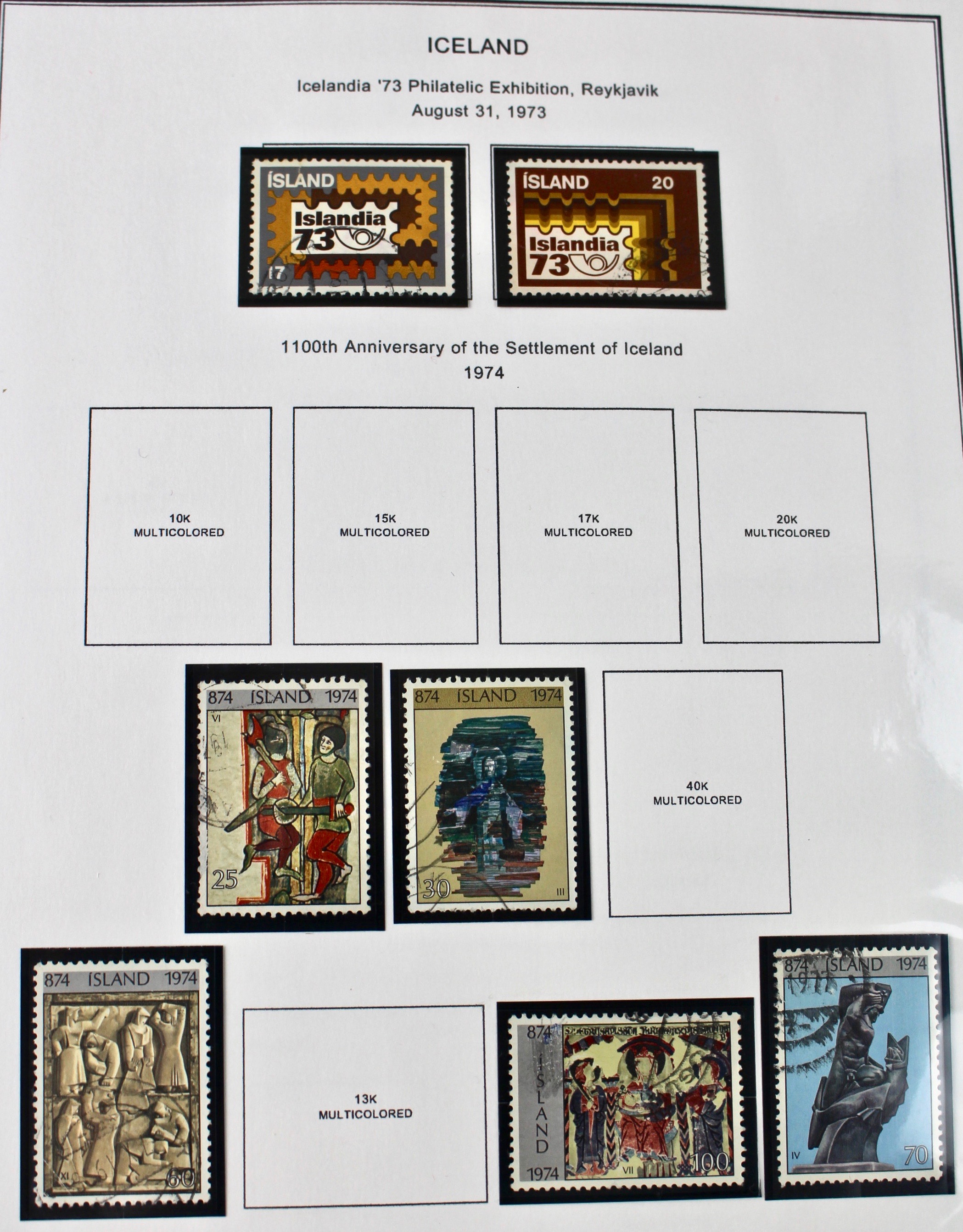 Iceland Stamp Collection, 1876-1977