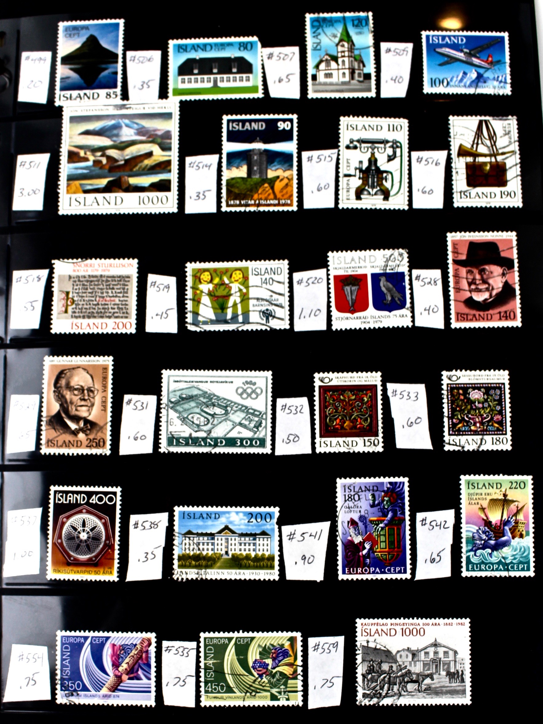 Iceland Stamp Collection, 1876-1977