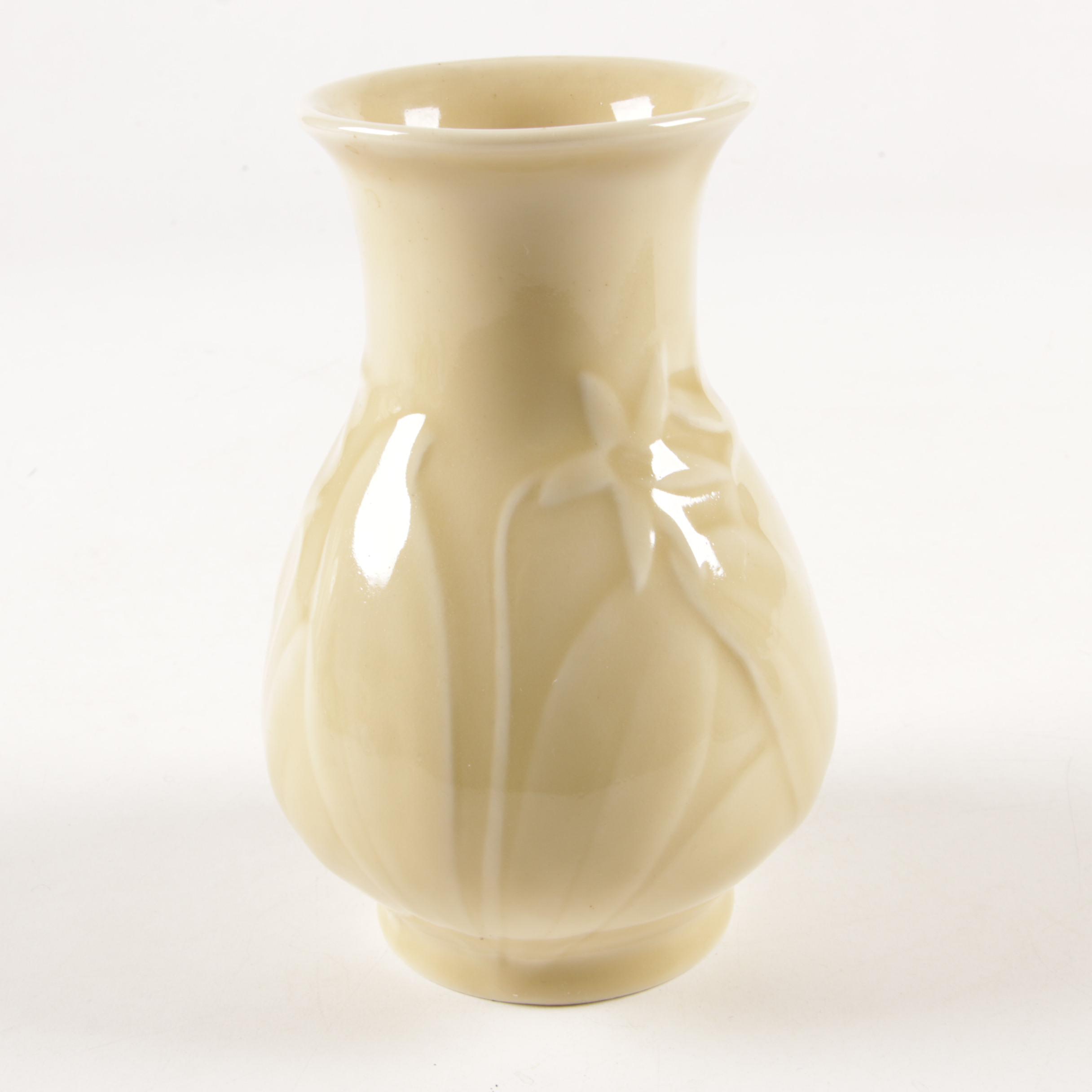 Rookwood Pottery "Daffodil" High Gloss Light Yellow Vase, 1944