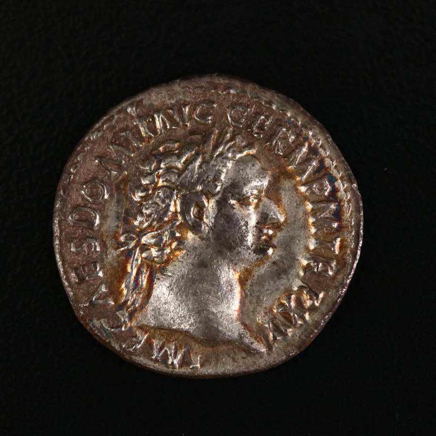 Ancient Roman Imperial AR Denarius of Domitian, ca. 95 A.D.