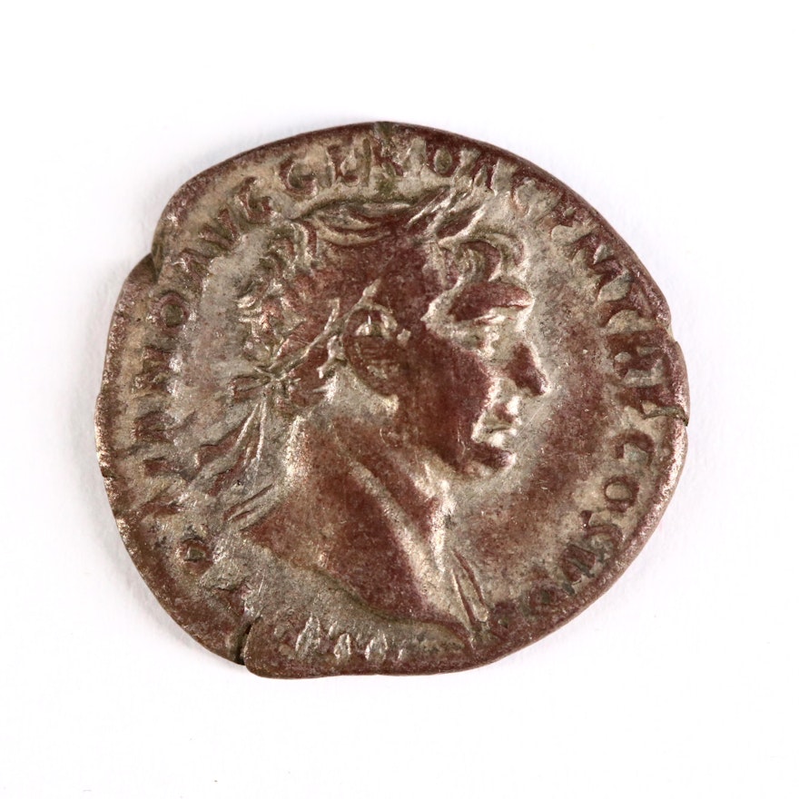 Ancient Roman Imperial AR Denarius of Trajan, ca. 103 A.D.