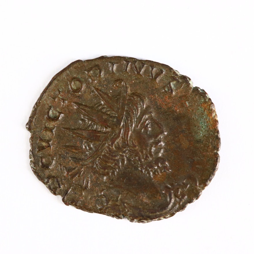 Ancient Roman Imperial AE Antoninianus Coin of Victorinus, ca. 269 A.D.