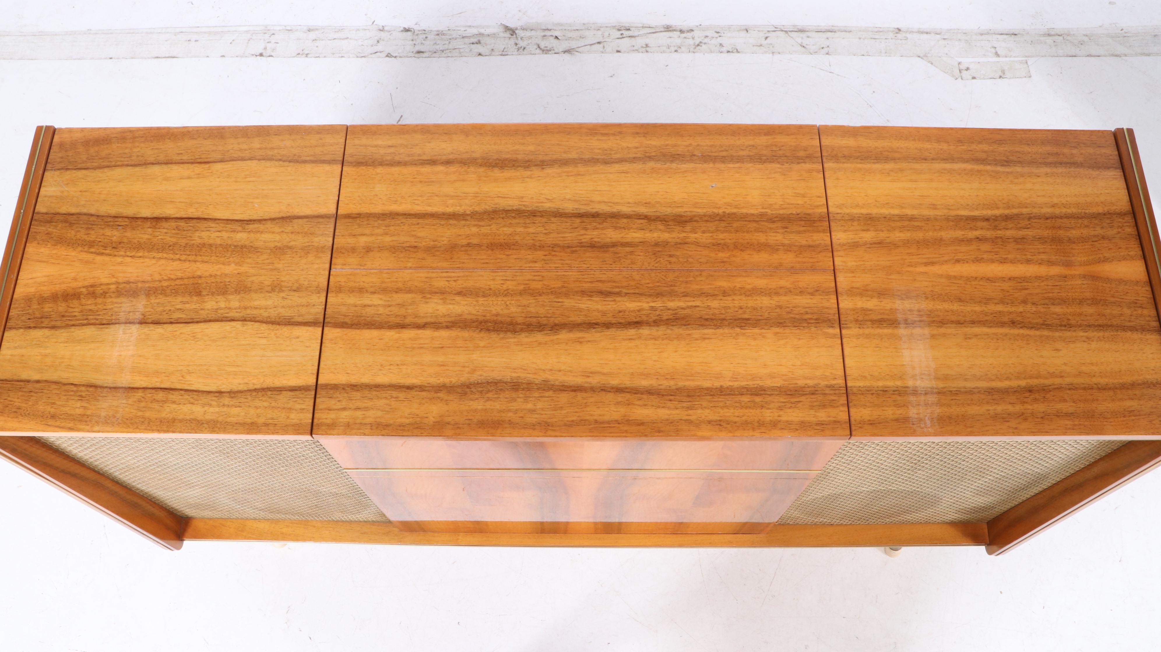 Telefunken "Radio-Phono-Console 1212" in Mid Century Modern Walnut Cabinet