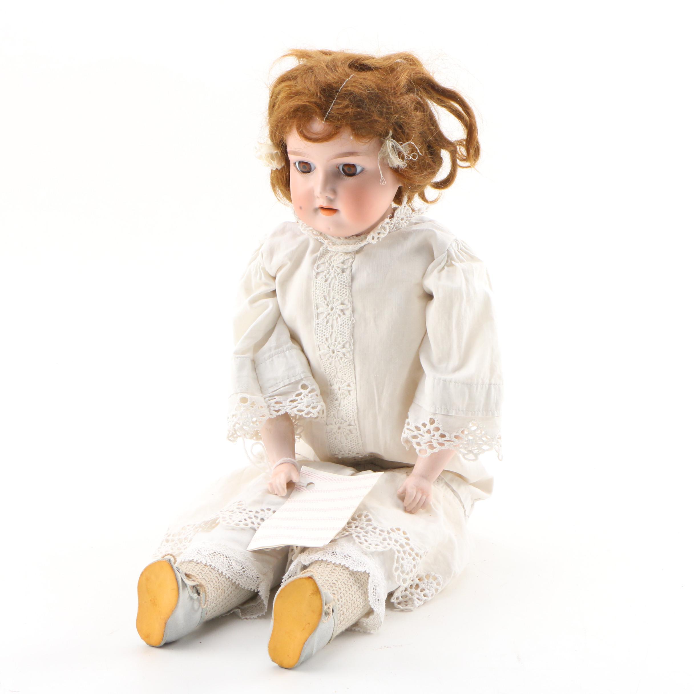 Armand Marseille German Bisque Doll with Period Attire, Marked "370 / AM-1-DEP"