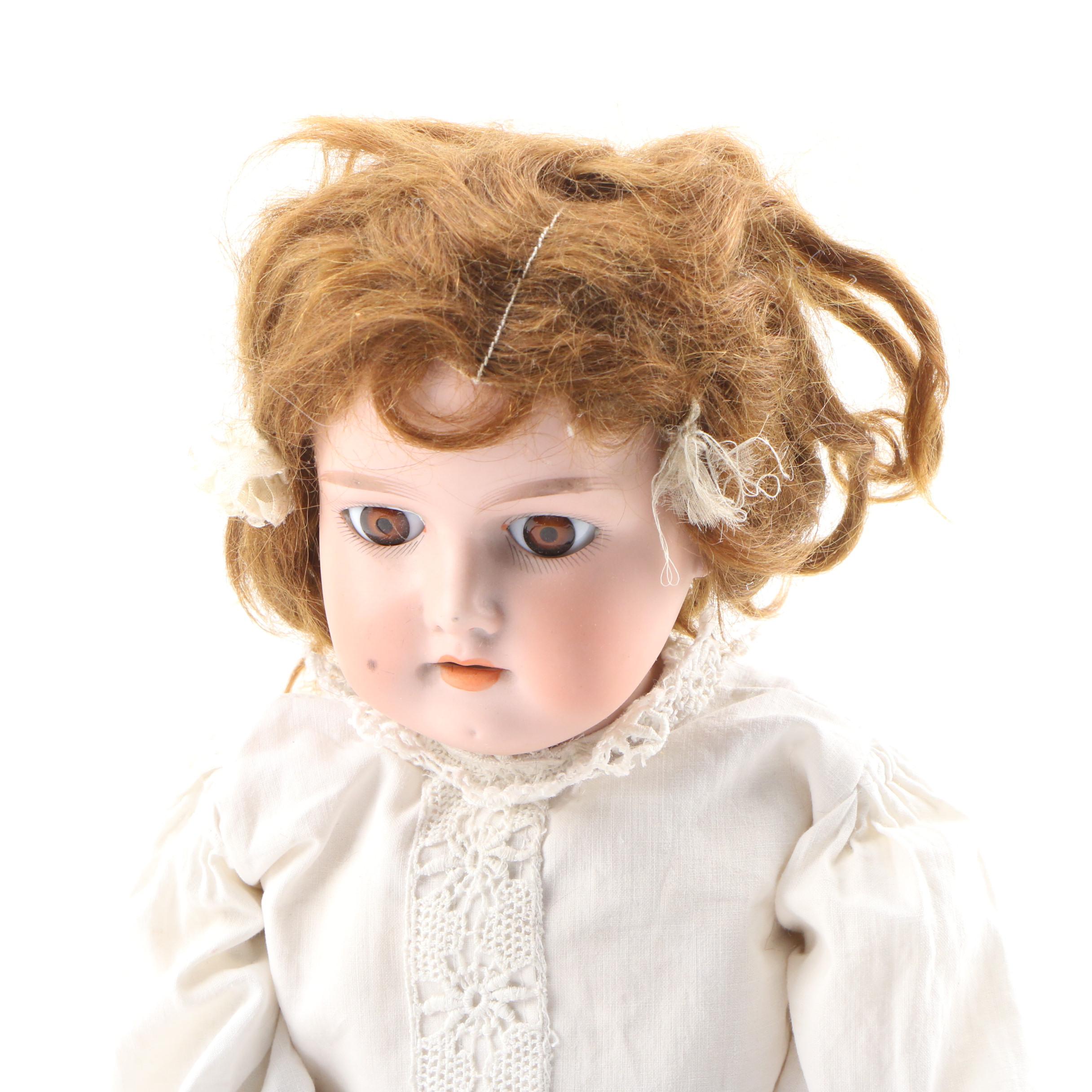Armand Marseille German Bisque Doll with Period Attire, Marked "370 / AM-1-DEP"