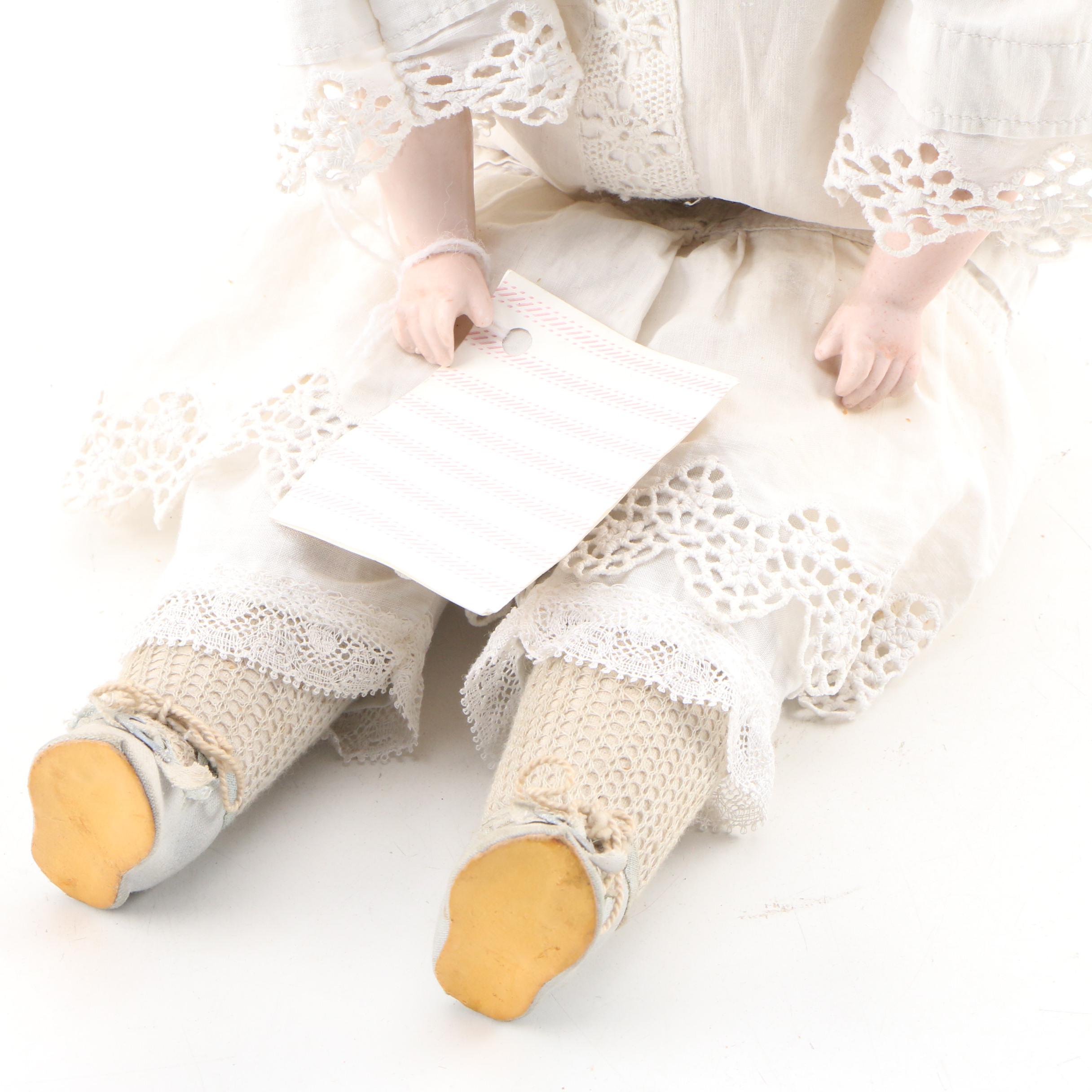 Armand Marseille German Bisque Doll with Period Attire, Marked "370 / AM-1-DEP"