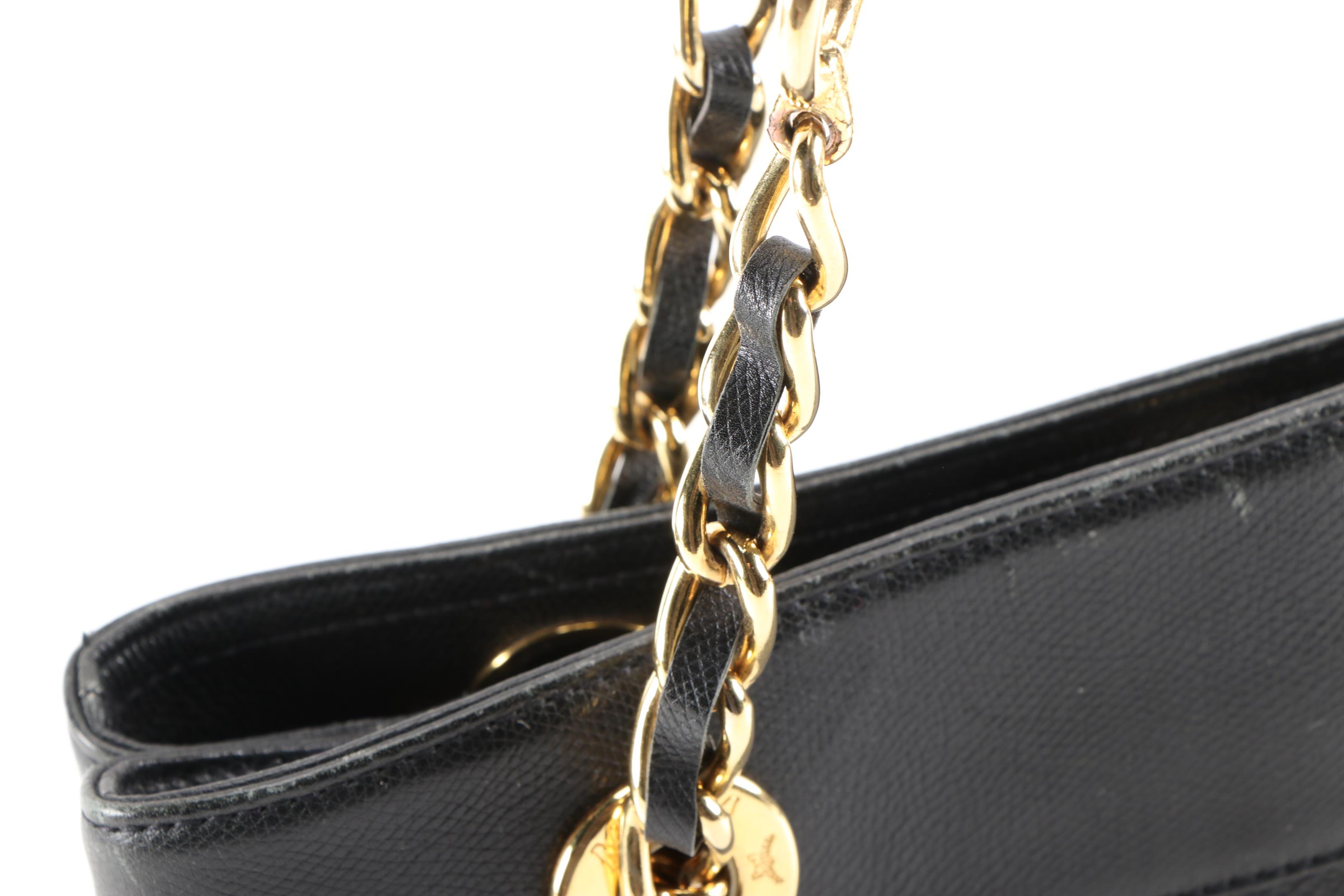 MCM Black Grained Leather Dual Compartment Shoulder Bag