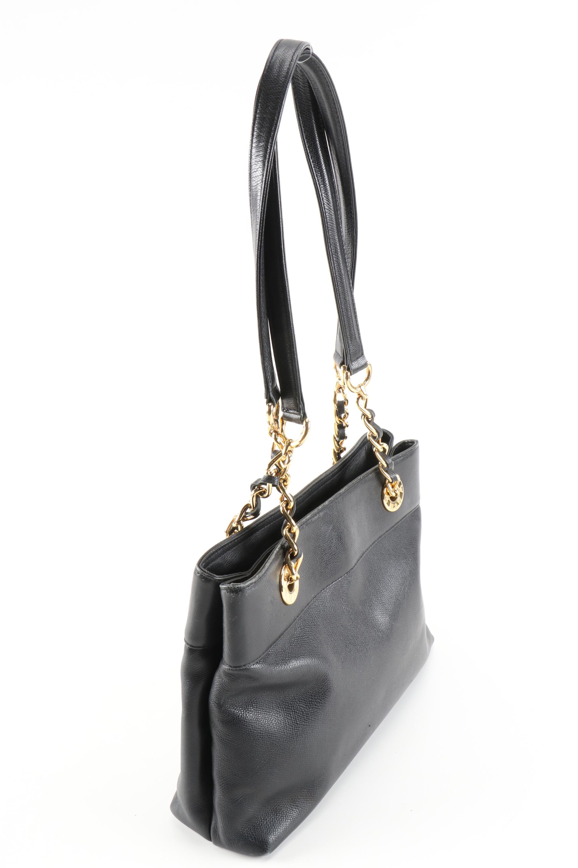 MCM Black Grained Leather Dual Compartment Shoulder Bag