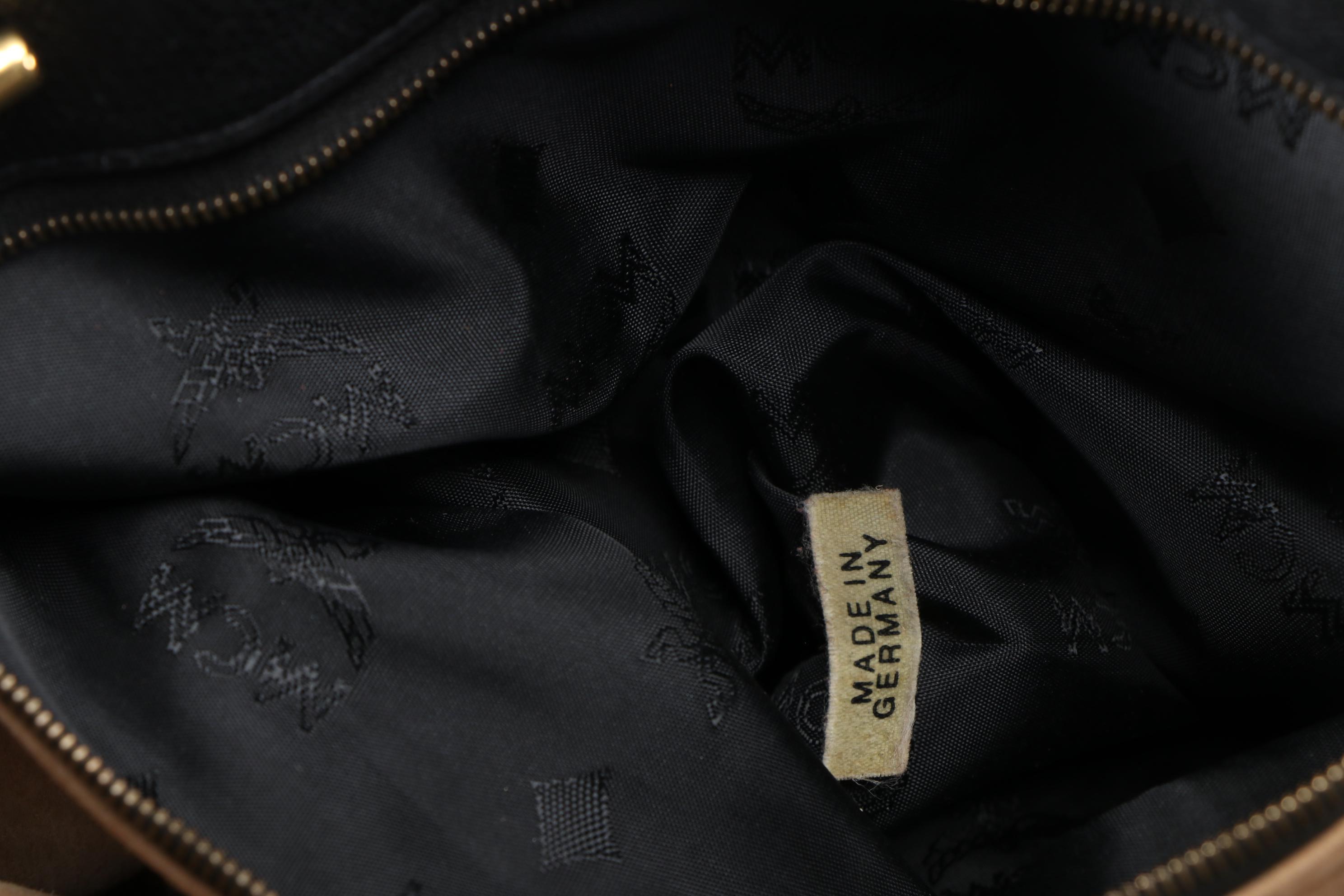 MCM Black Grained Leather Dual Compartment Shoulder Bag