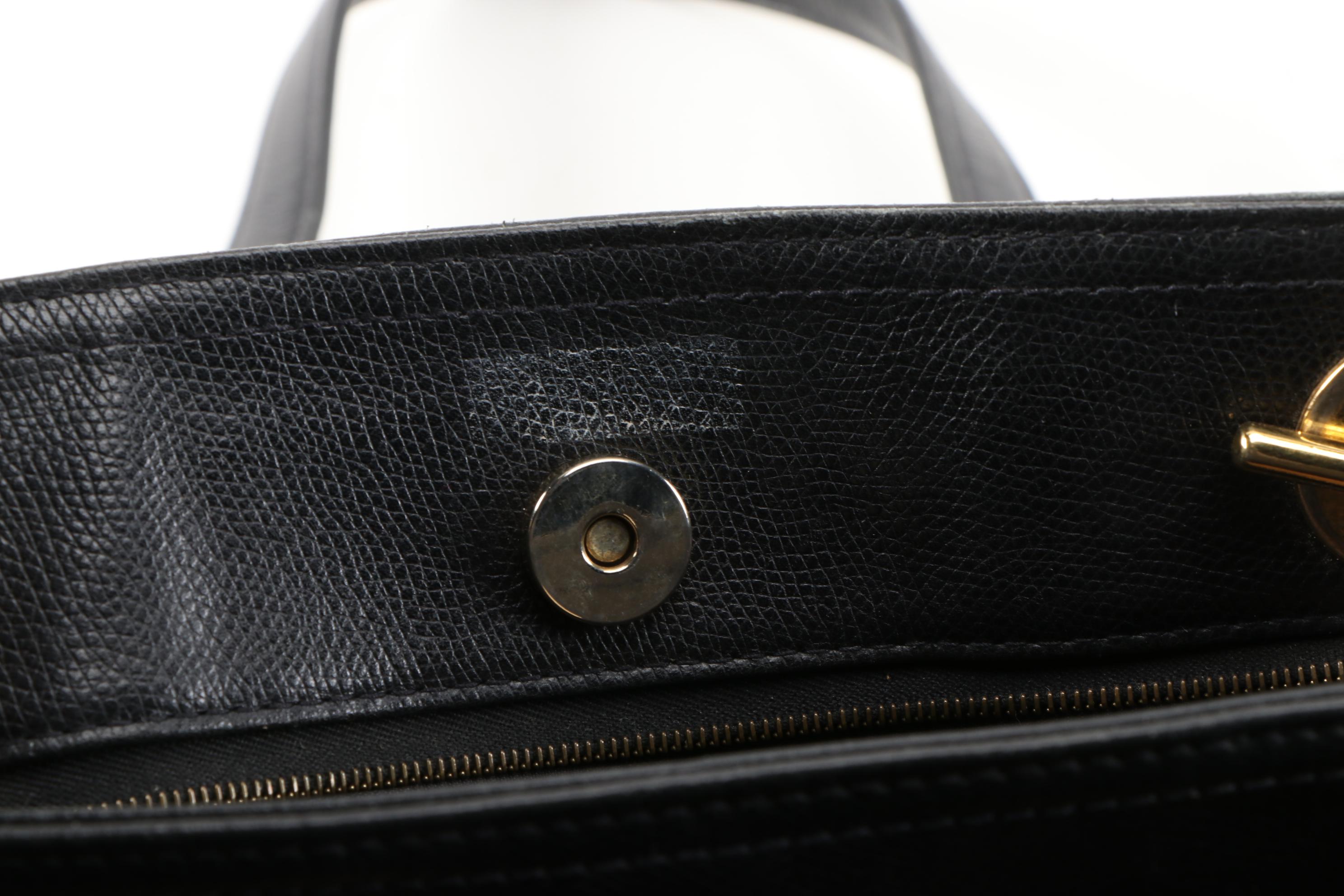 MCM Black Grained Leather Dual Compartment Shoulder Bag