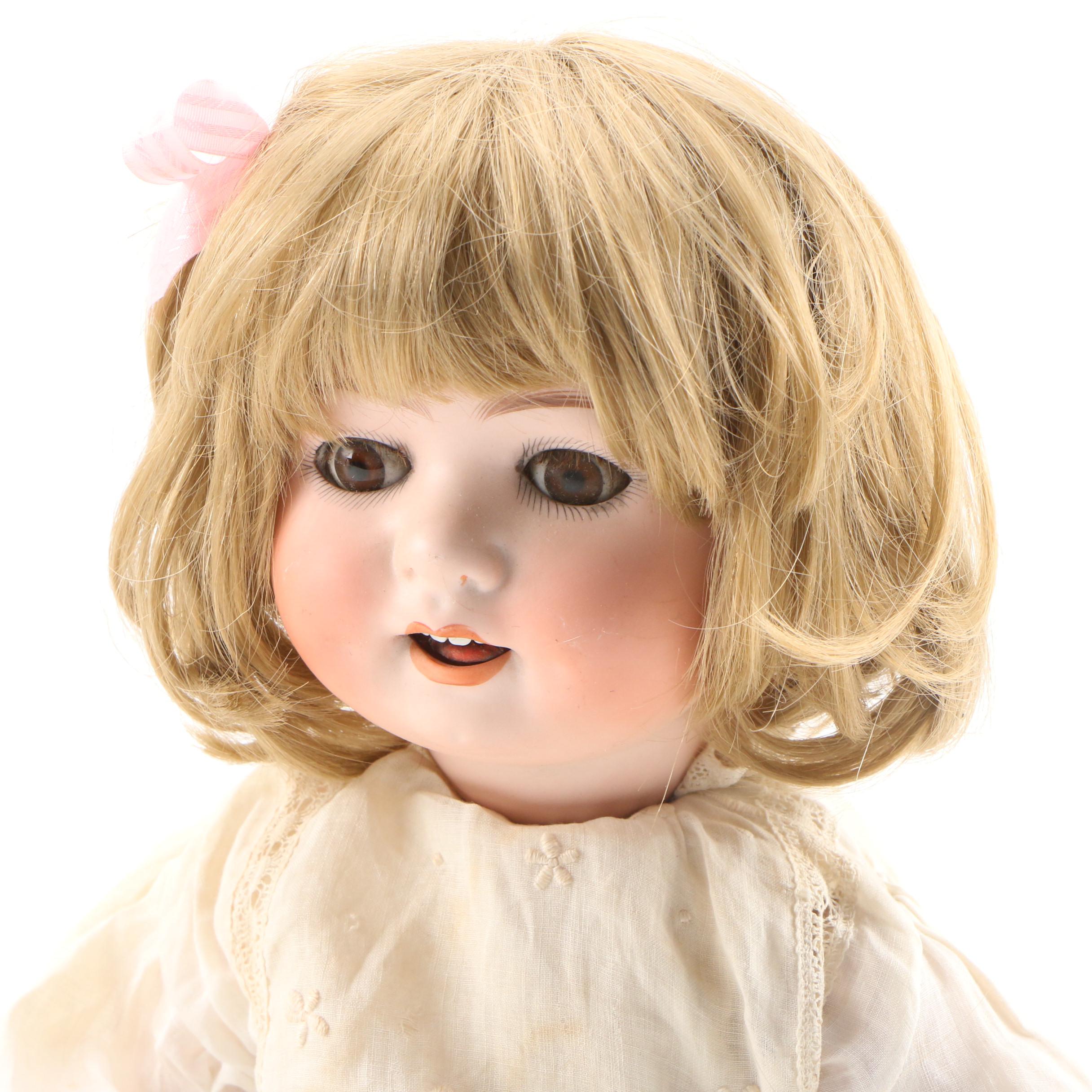 Heubach Koppelsdorf German Bisque Doll with Hand-Painted Face, Early 1900s