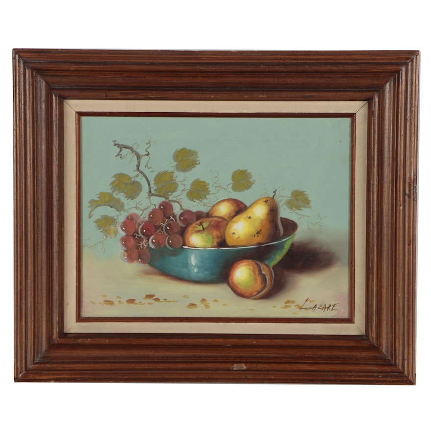 Still Life with Fruit Oil Painting, Mid 20th Century