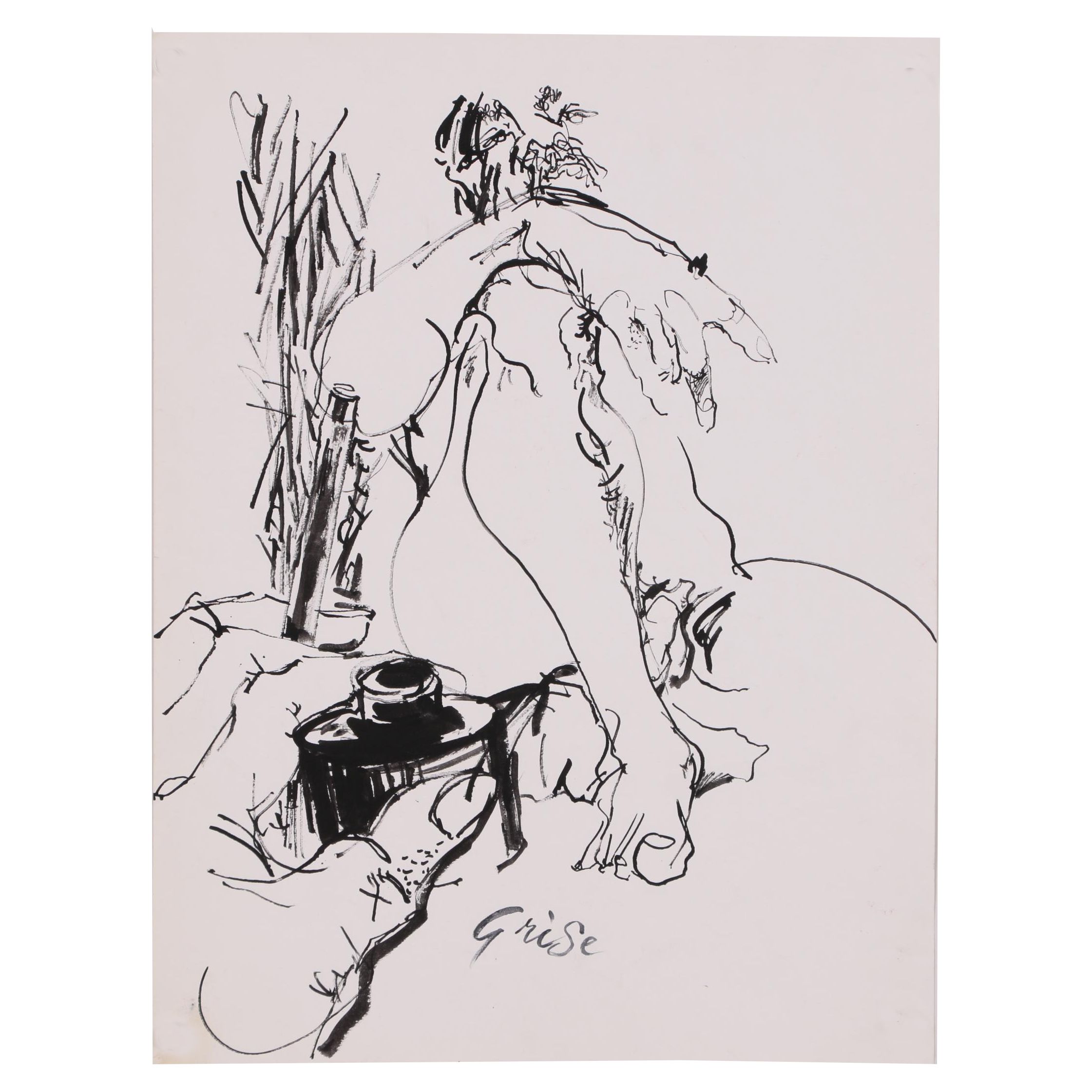 Hendrik Grise Ink Figure Drawing