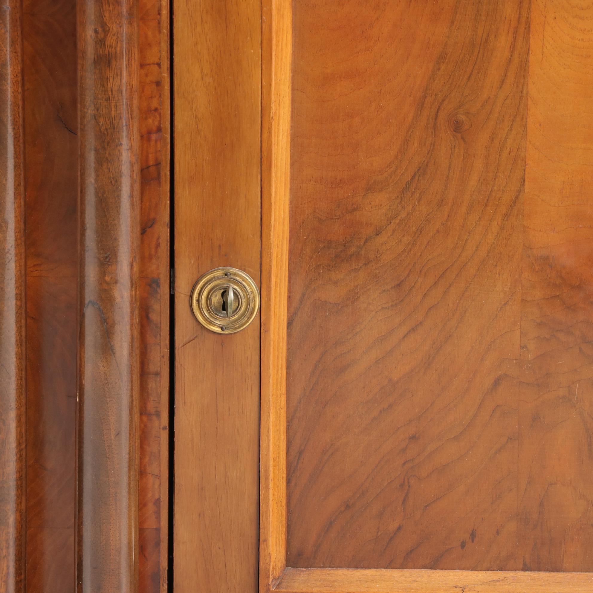 Austrian Figured Walnut and Parcel-Gilt Cabinet