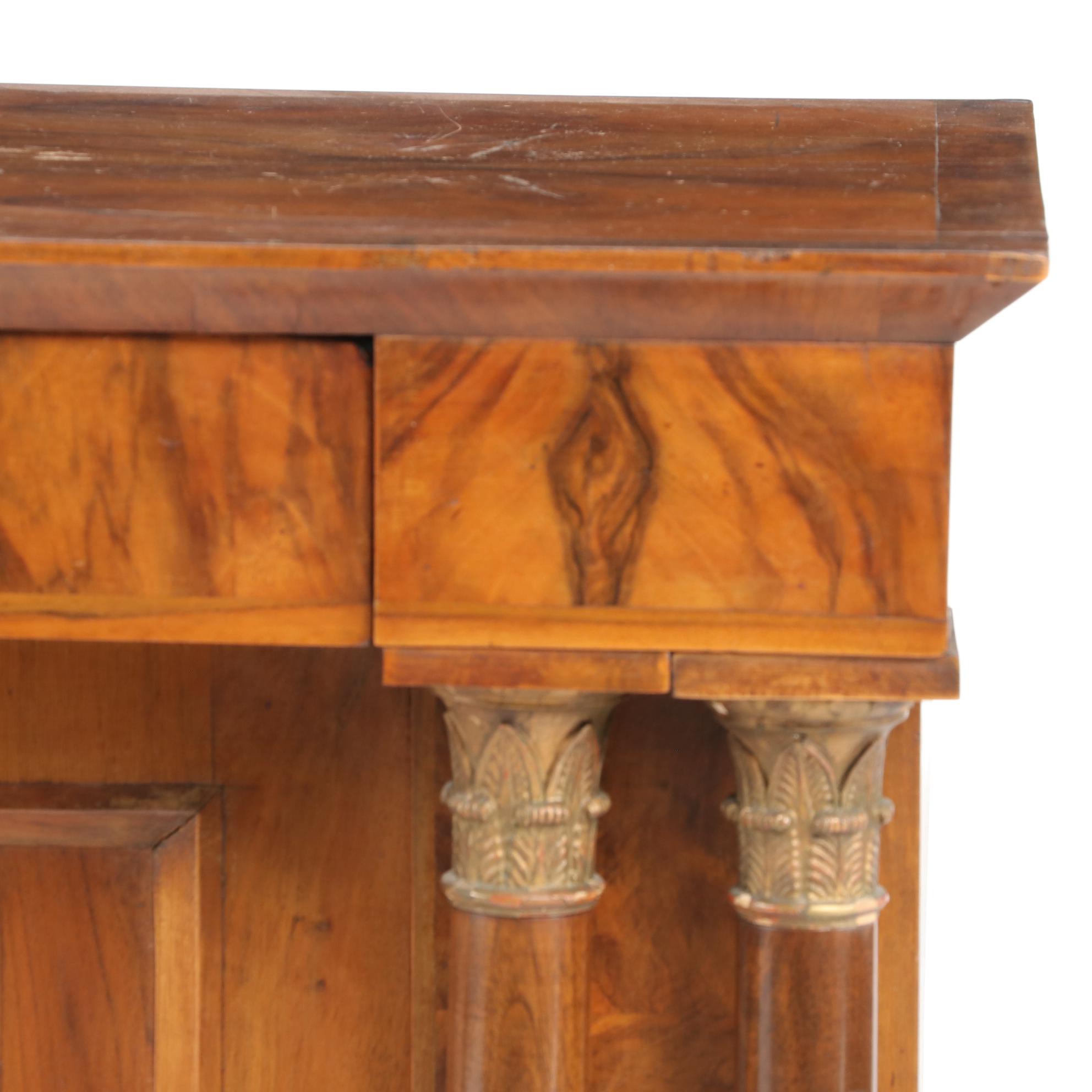 Austrian Figured Walnut and Parcel-Gilt Cabinet