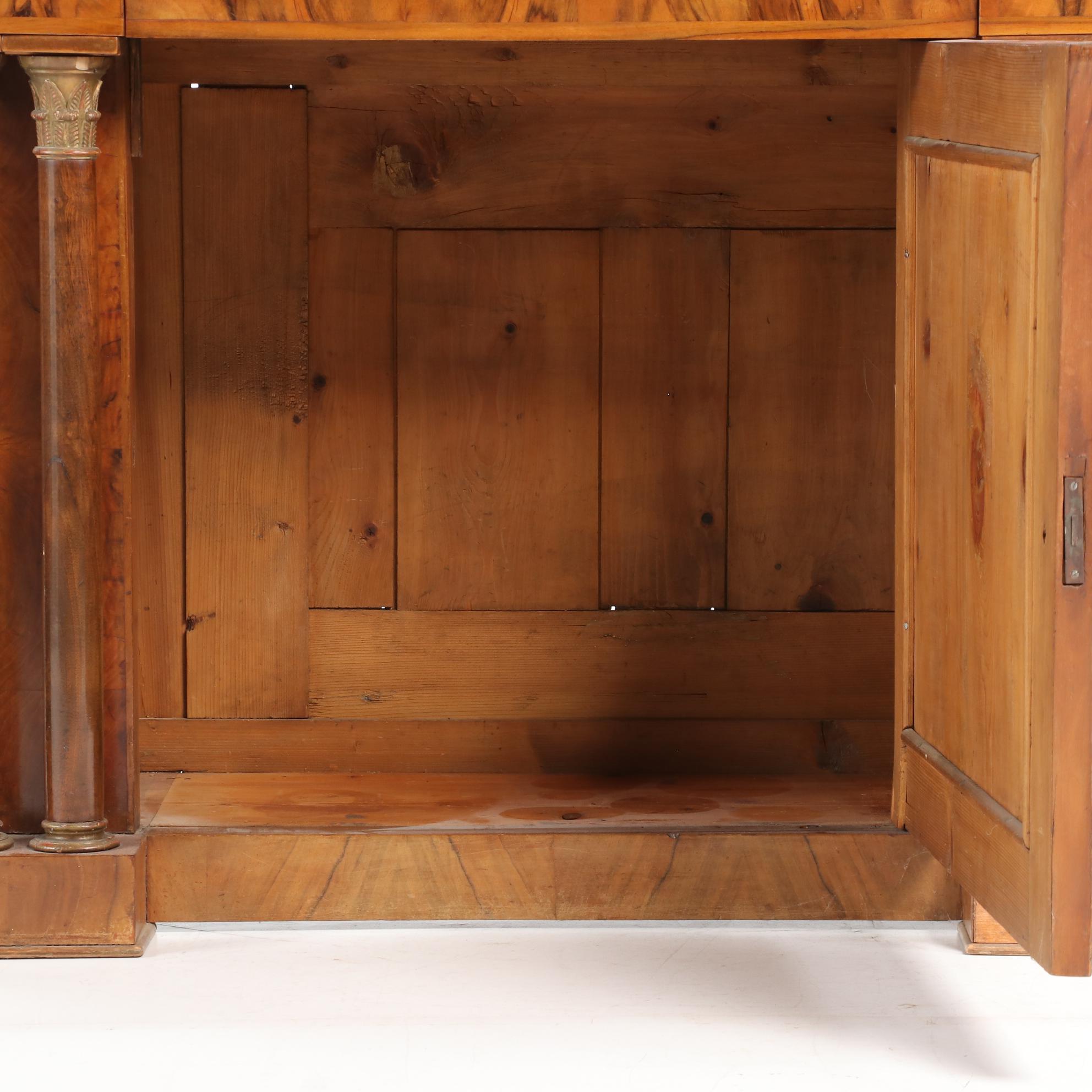 Austrian Figured Walnut and Parcel-Gilt Cabinet