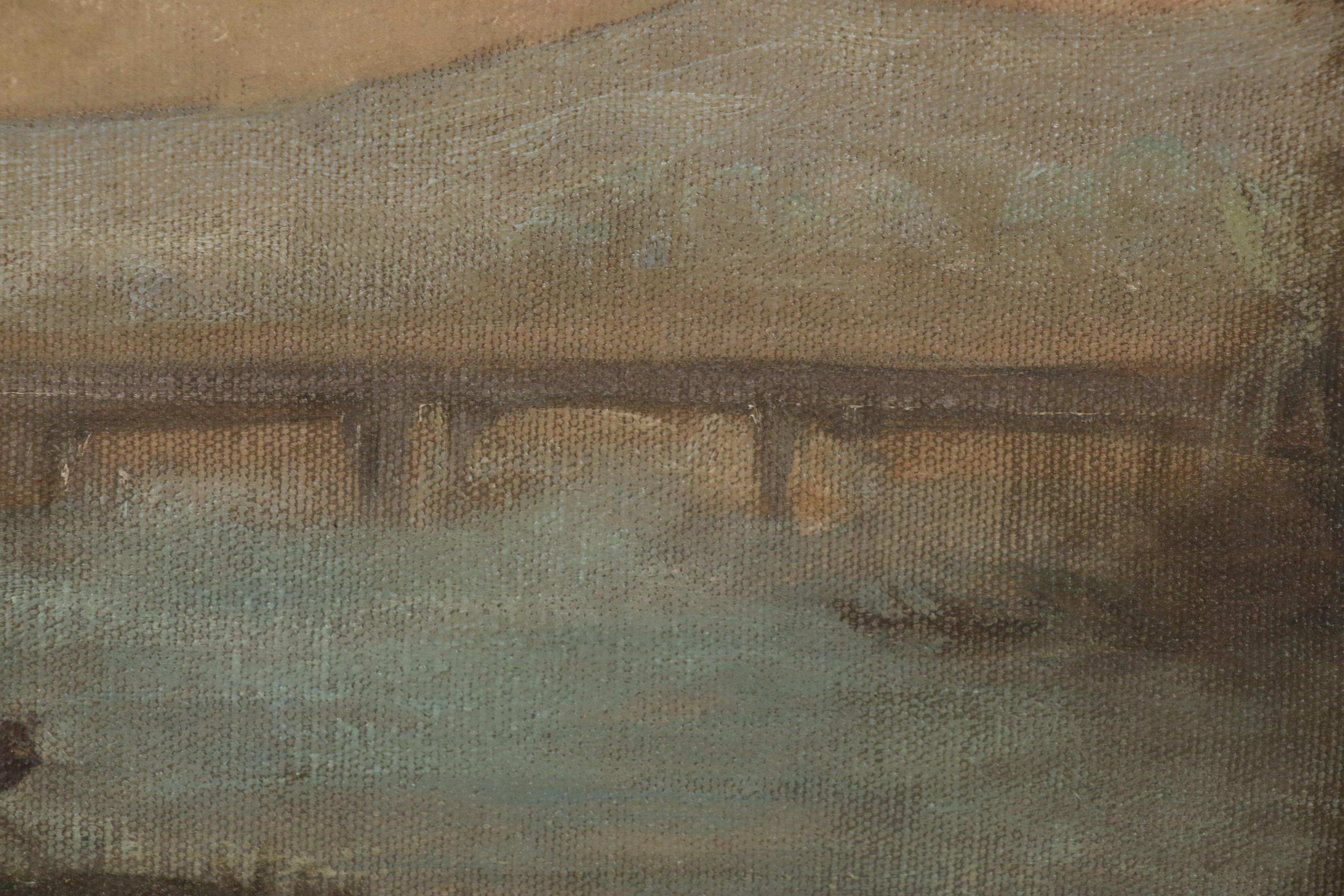 E.S. Wozniak Landscape Oil Painting, 1939