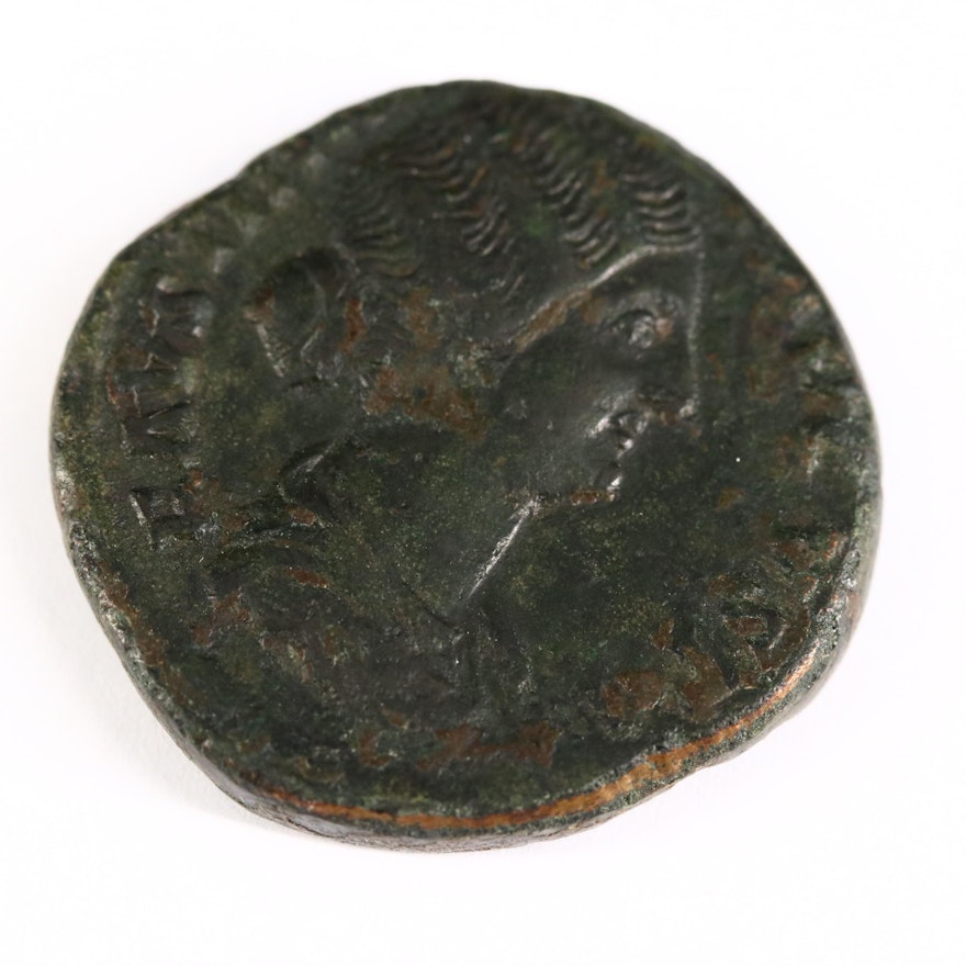 Ancient Roman AE Sestertius Coin of Faustina II, Posthumous Issue, ca. 176 A.D.