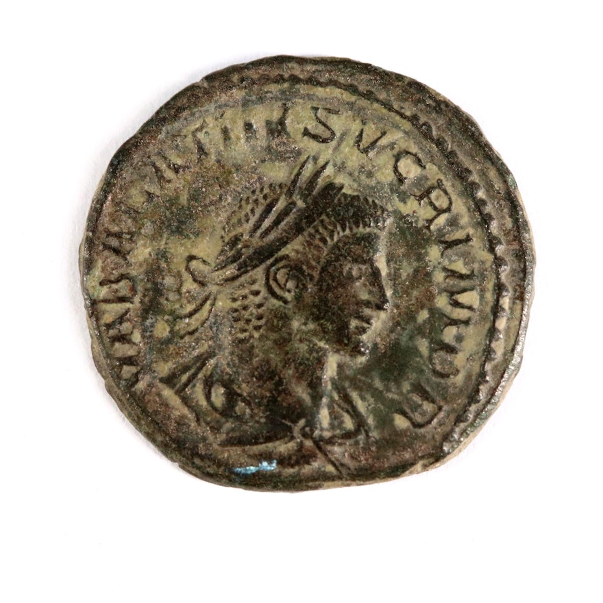 Ancient Roman Imperial AE Antoninianus of Vabalathus and Aurelian, ca. 271 A.D.