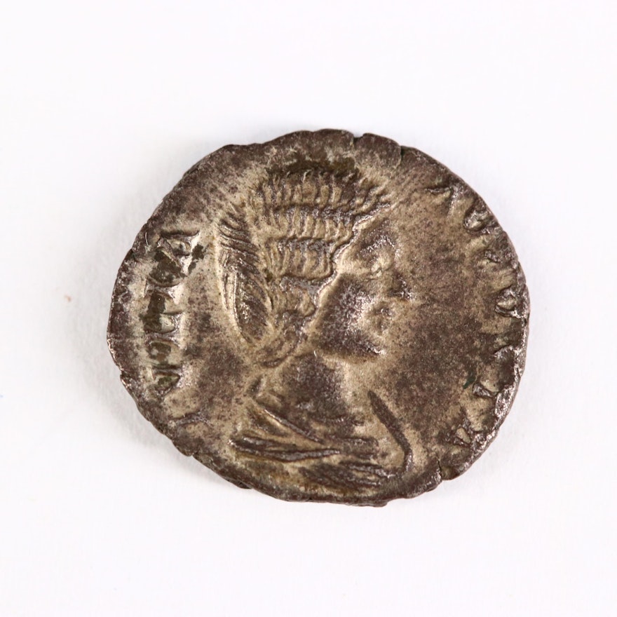 Ancient Roman Imperial AR Denarius of Julia Domna, ca. 200 A.D.
