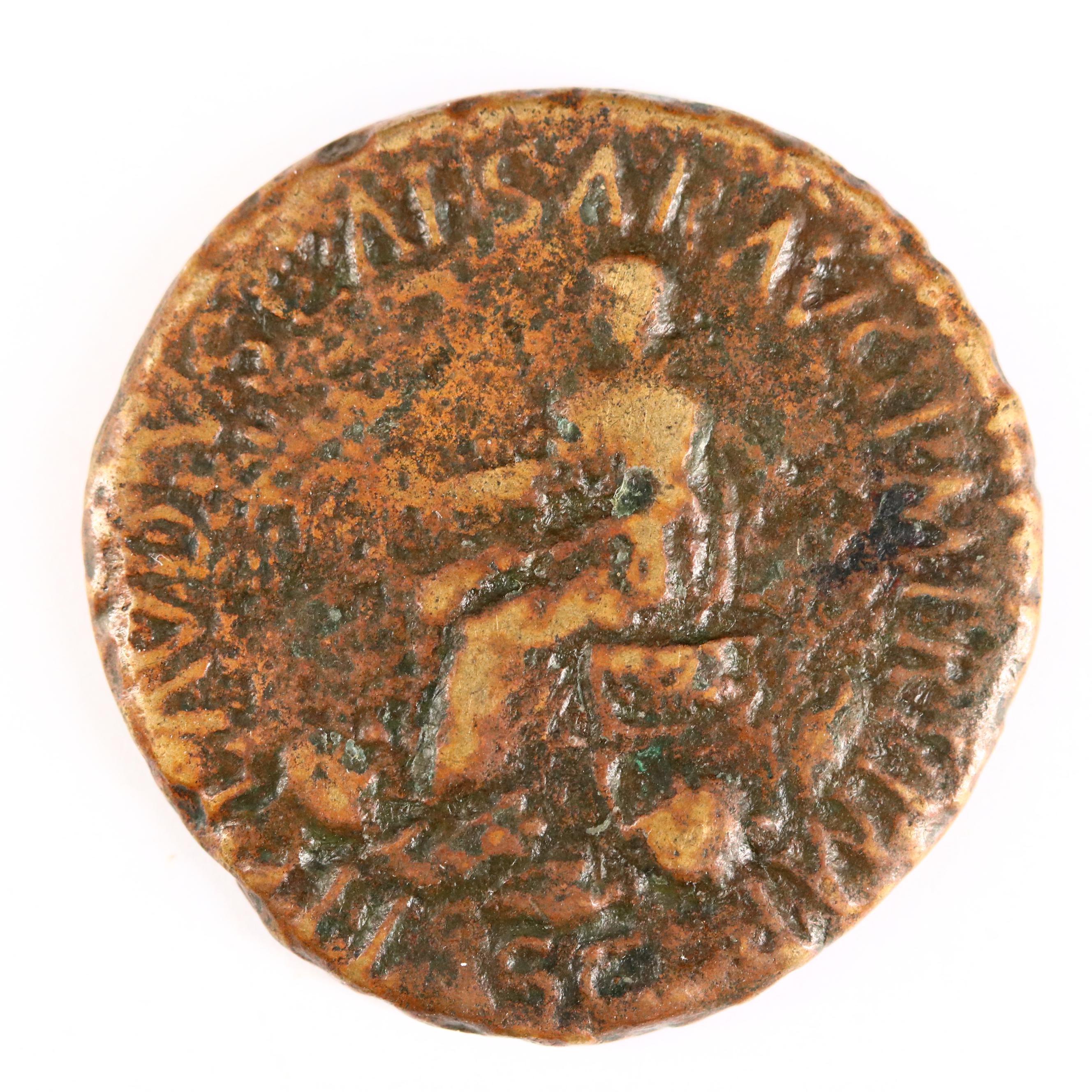 Ancient Roman Imperial AE Sestertius Coin of Nero Claudius Drusus, ca. 45 A.D.