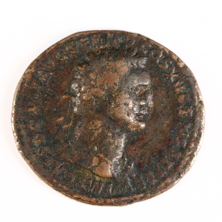 Ancient Roman Imperial AE As Coin of Domitian, ca. 85 A.D.