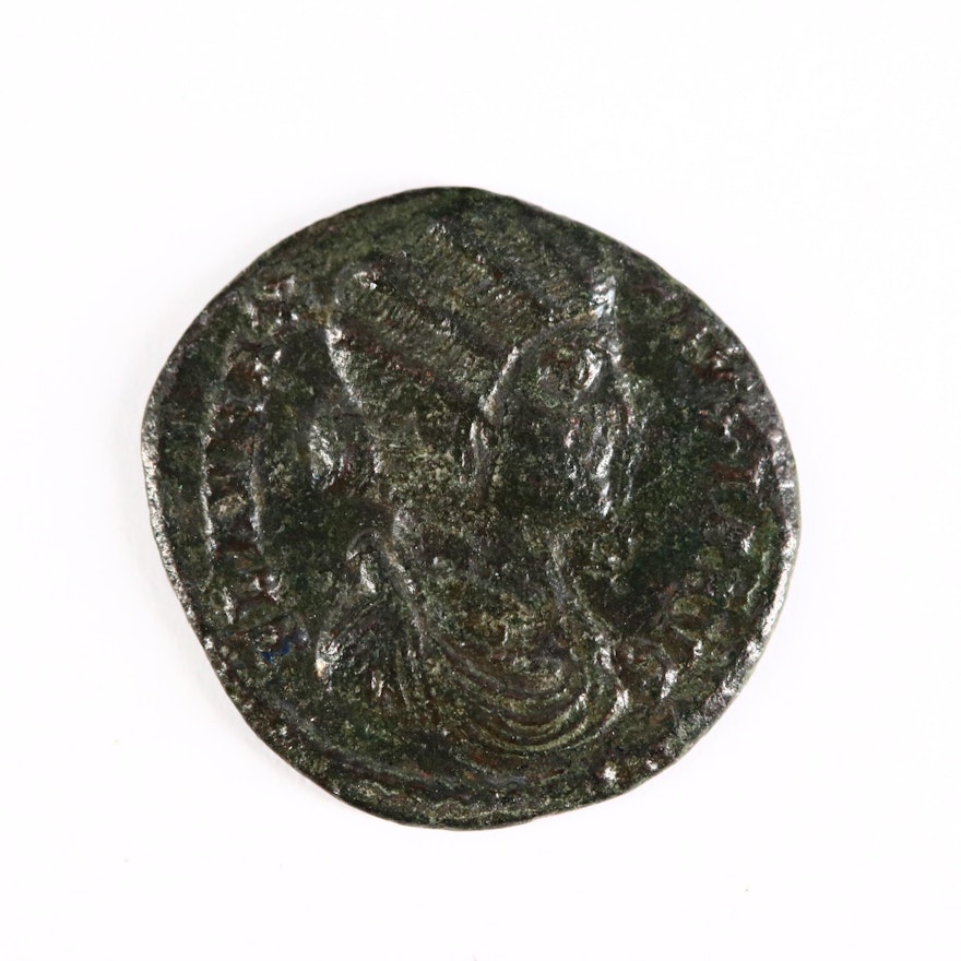 Ancient Roman Imperial AE3 Bronze Coin of Helena, ca. 324 A.D.