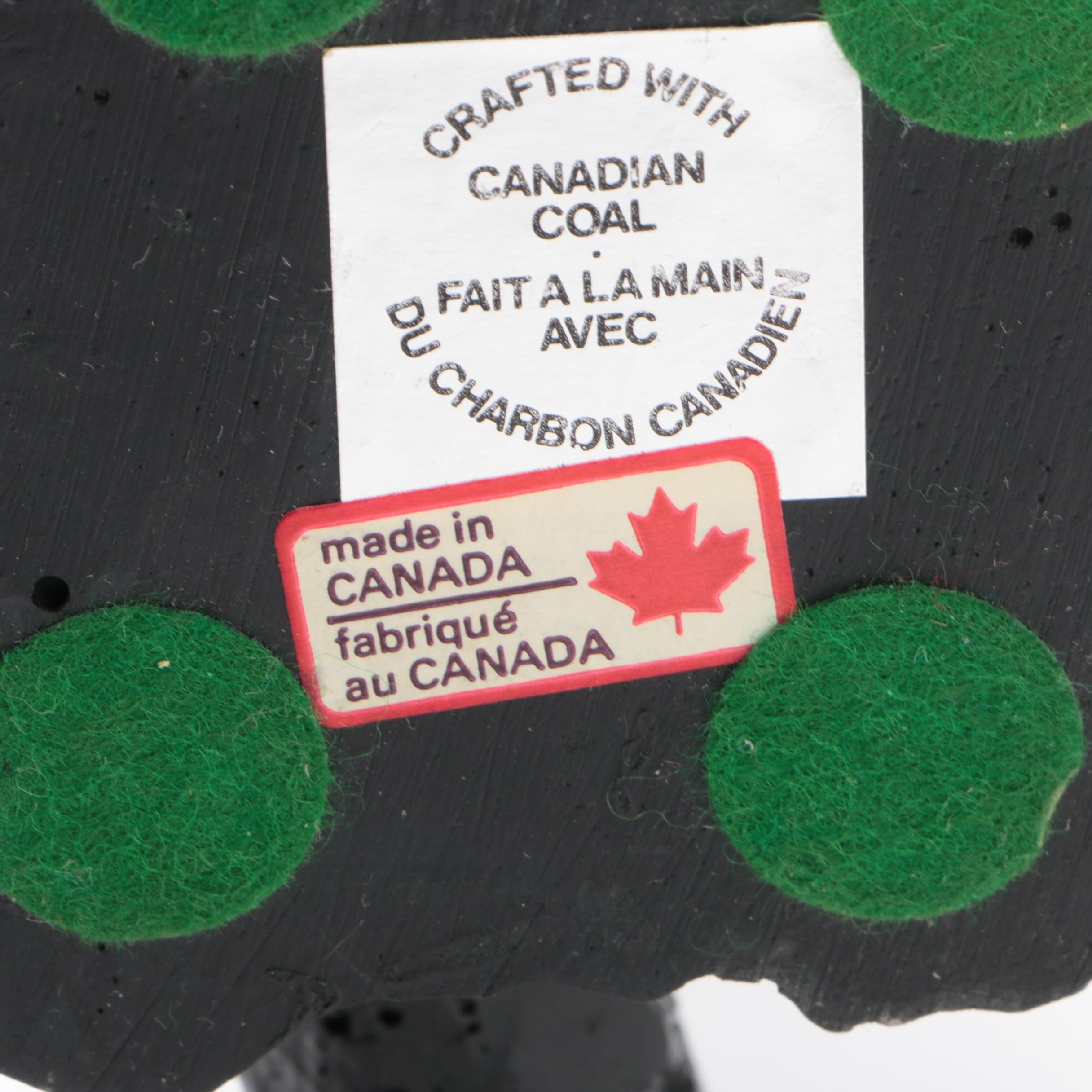 Group of Bear Figurines in Wood and Coal