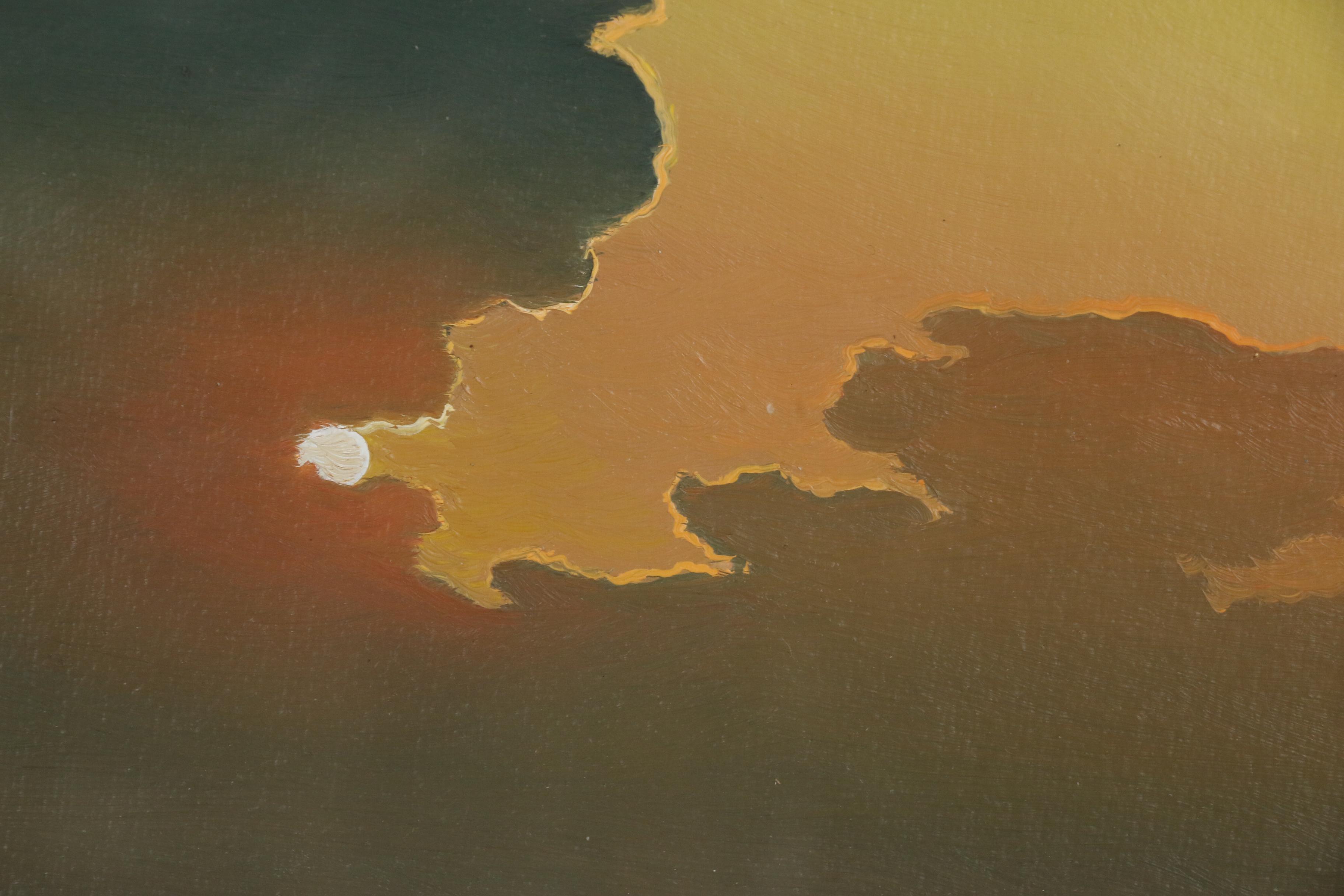 Ron Selbitschka Oil Painting "Sunset Glow", circa 1986