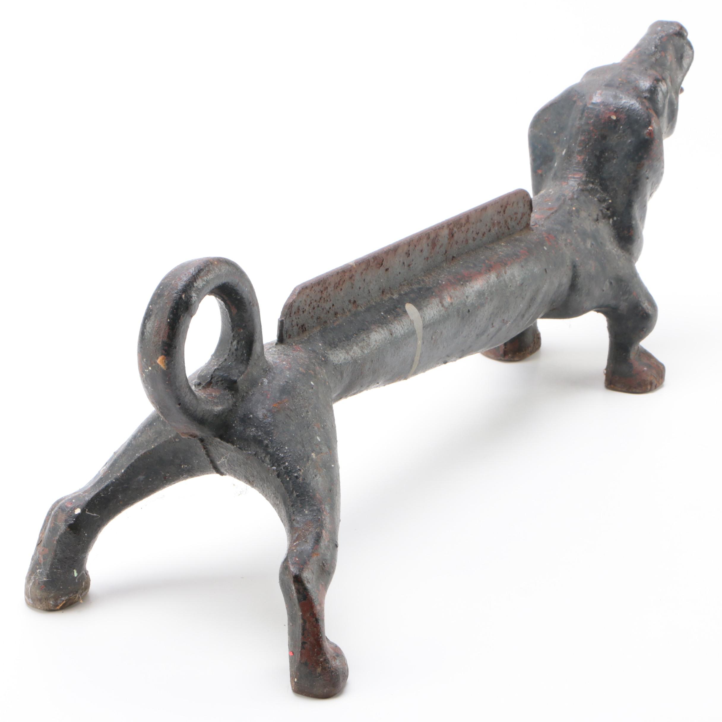 Cast Iron Dachshund Figural Boot Scraper