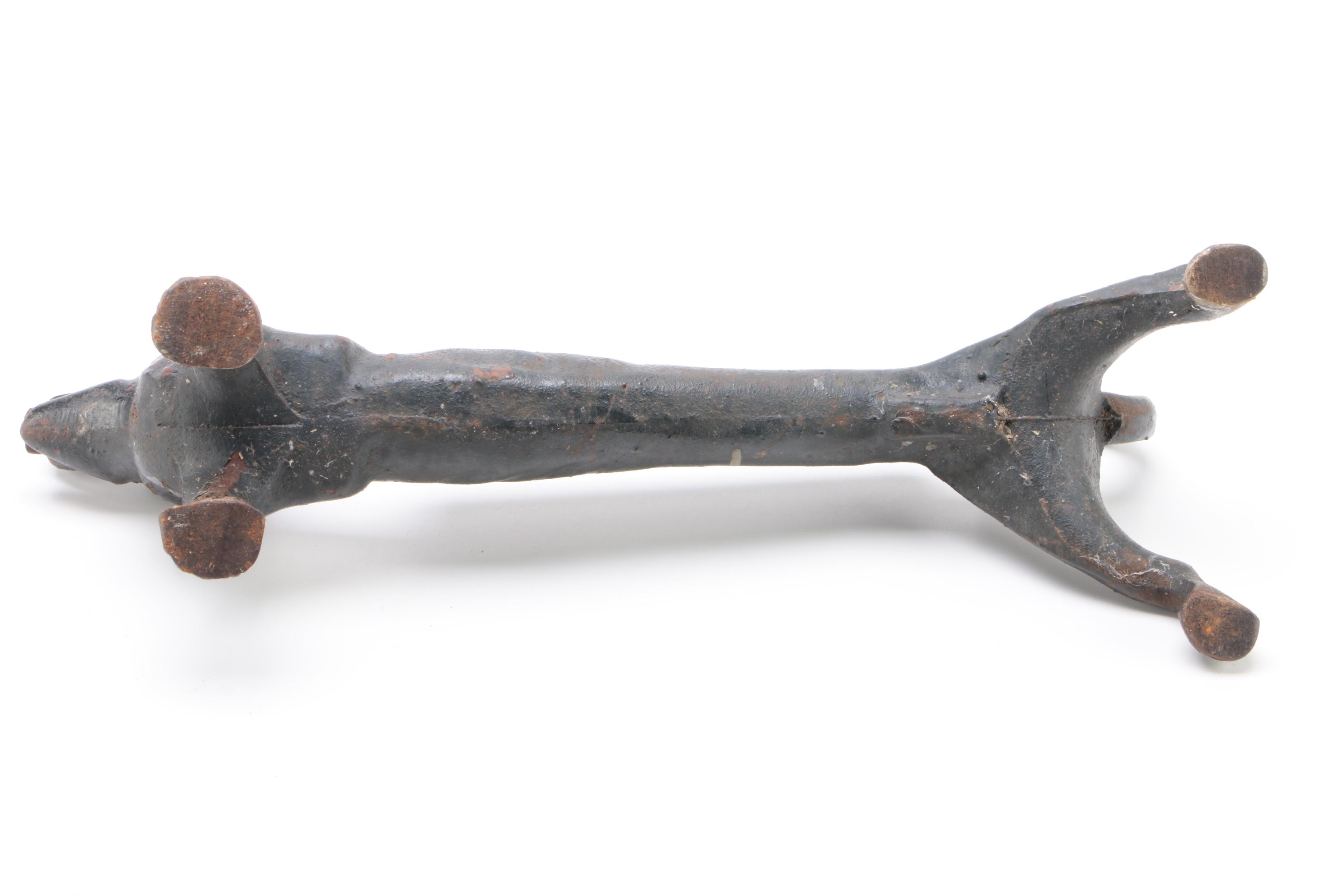 Cast Iron Dachshund Figural Boot Scraper
