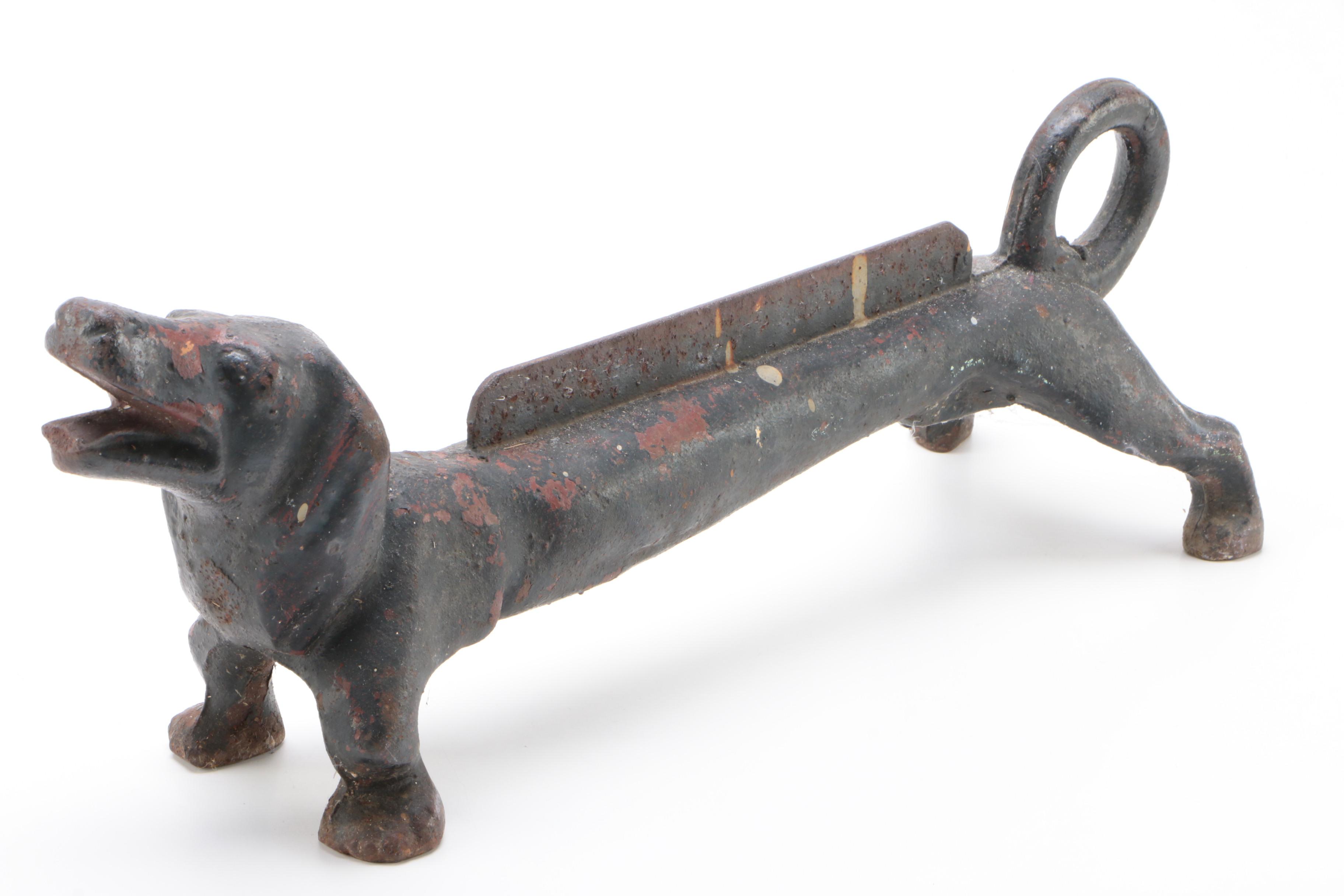 Cast Iron Dachshund Figural Boot Scraper
