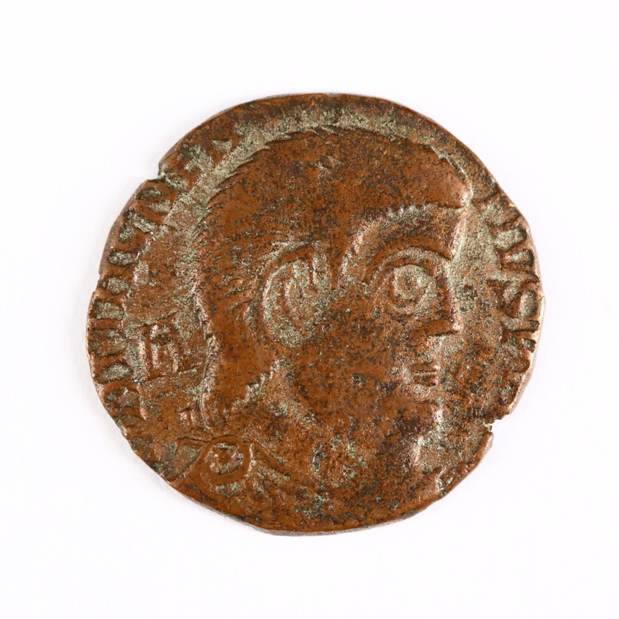 Ancient Roman Imperial AE3 Coin of Magnentius, ca. 350 A.D.