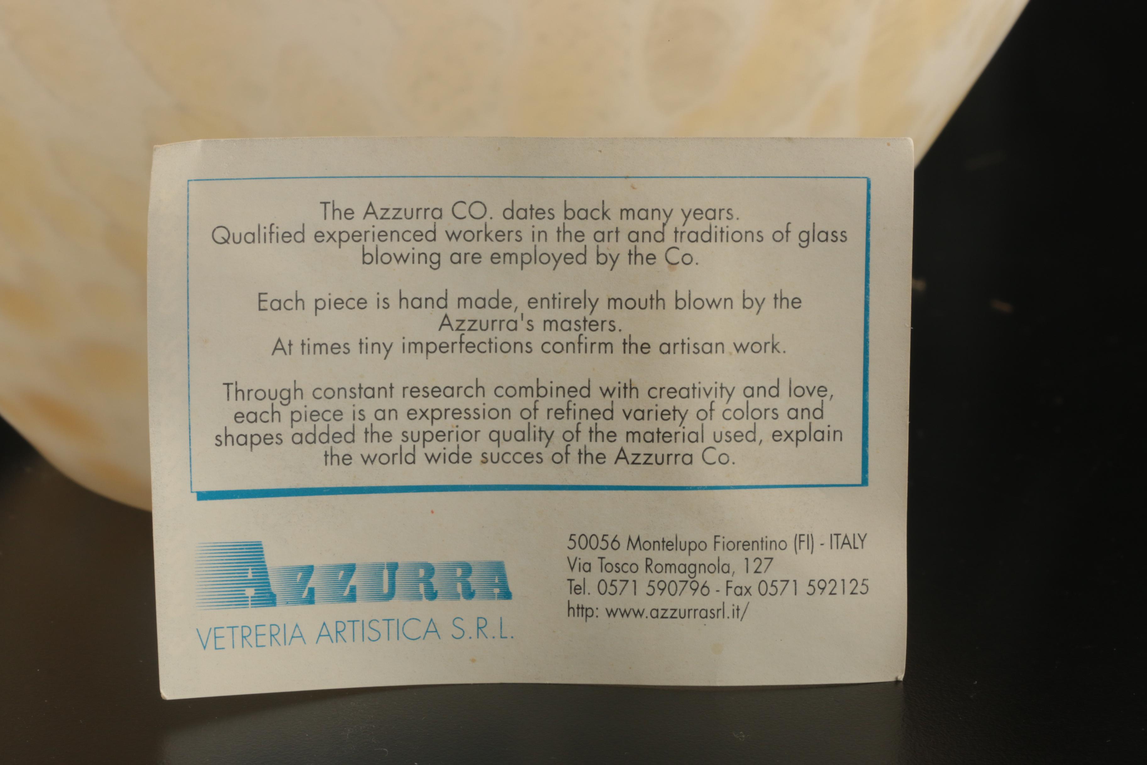 Azzura Vetreria Artistica Venetian Mottled Art Glass Vase