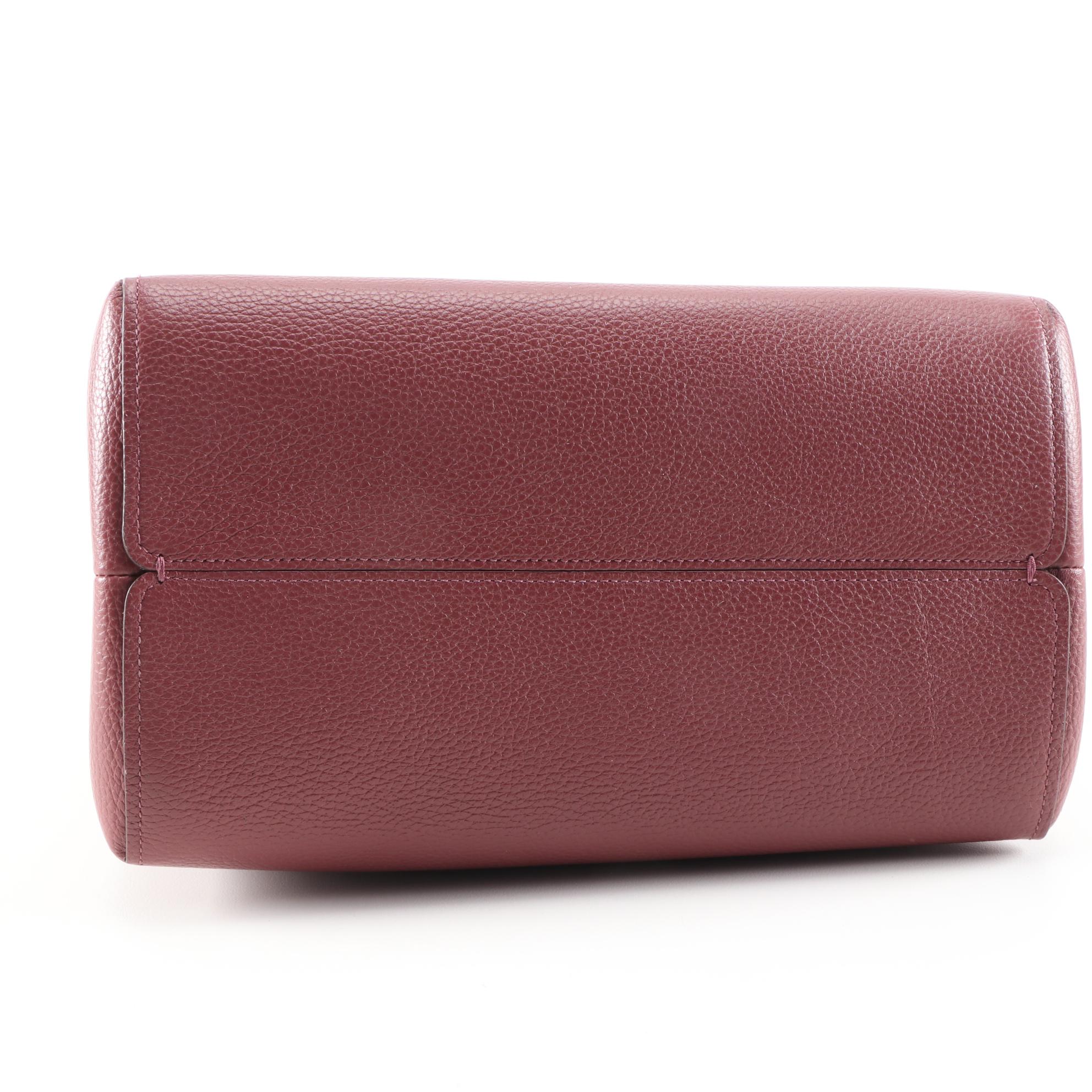 Coach Charlie Bucket Bag Crossbody in Burgundy Pebbled Leather