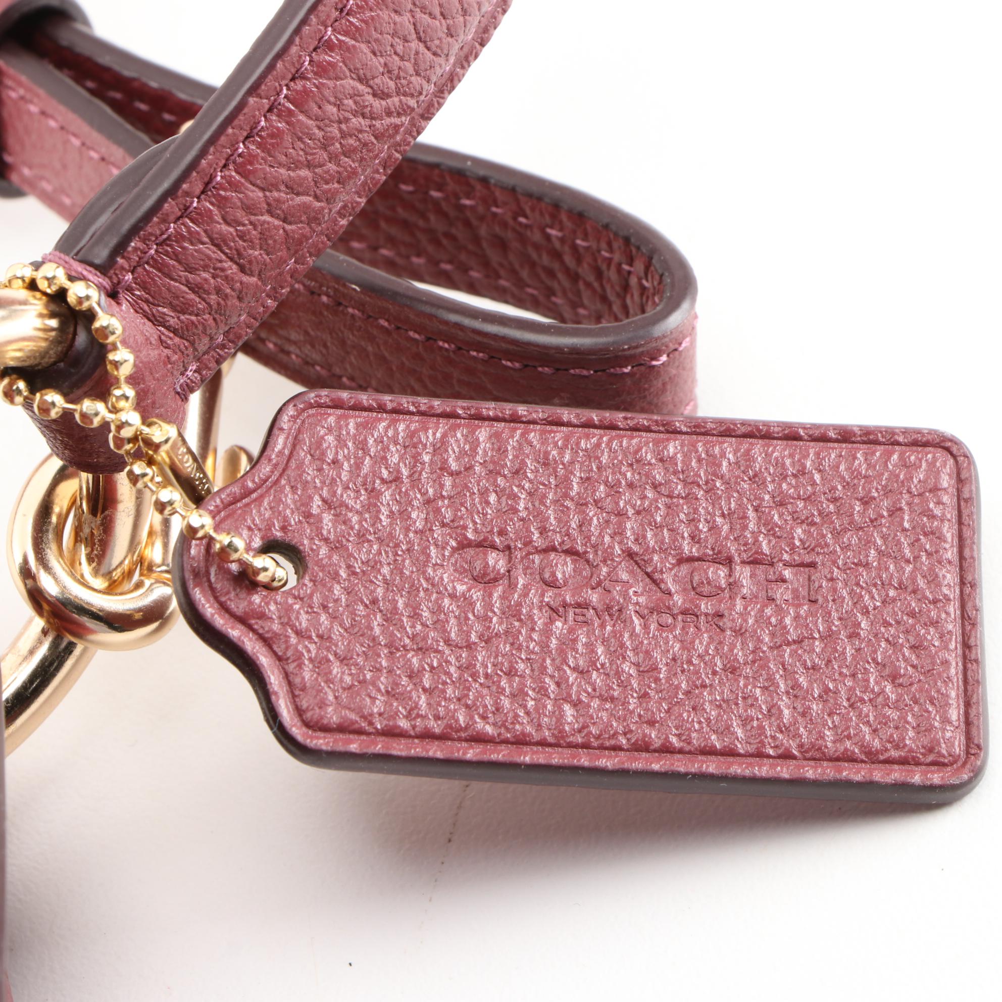 Coach Charlie Bucket Bag Crossbody in Burgundy Pebbled Leather