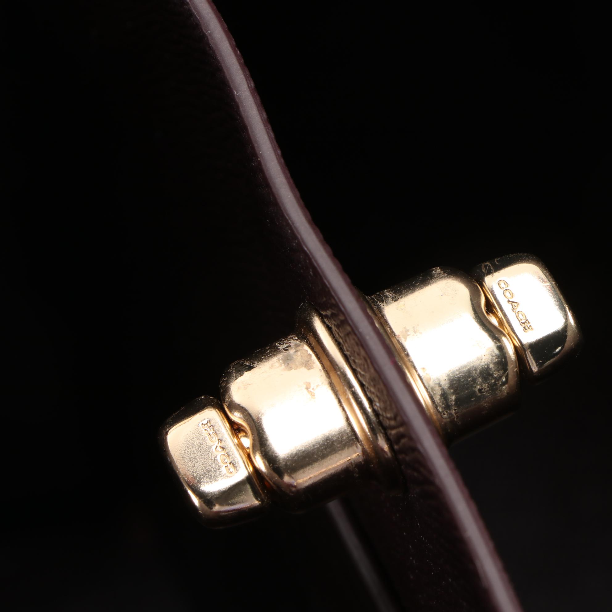 Coach Charlie Bucket Bag Crossbody in Burgundy Pebbled Leather