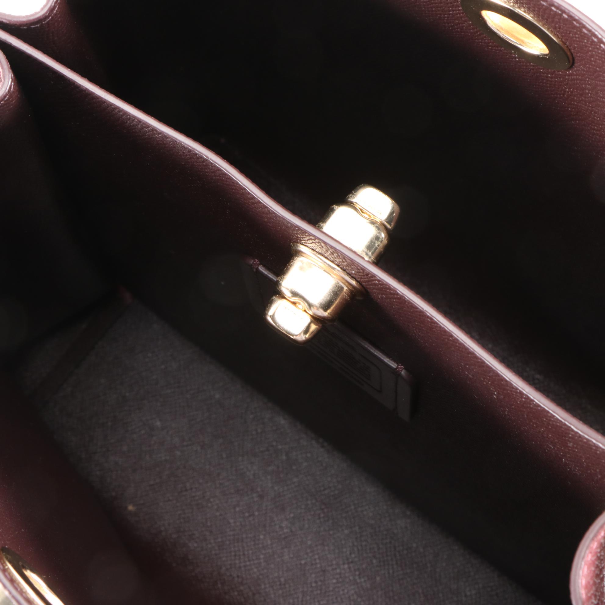 Coach Charlie Bucket Bag Crossbody in Burgundy Pebbled Leather