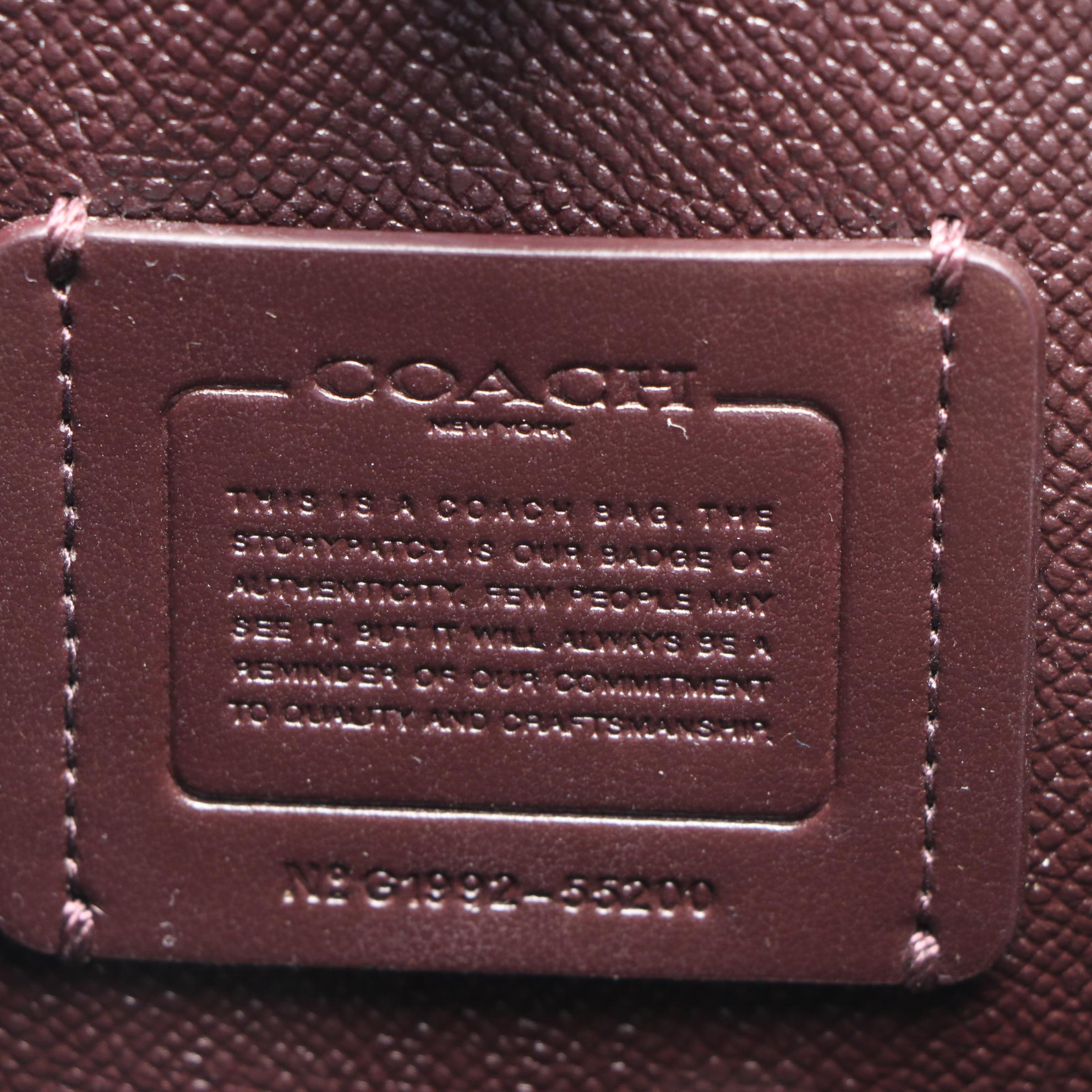Coach Charlie Bucket Bag Crossbody in Burgundy Pebbled Leather