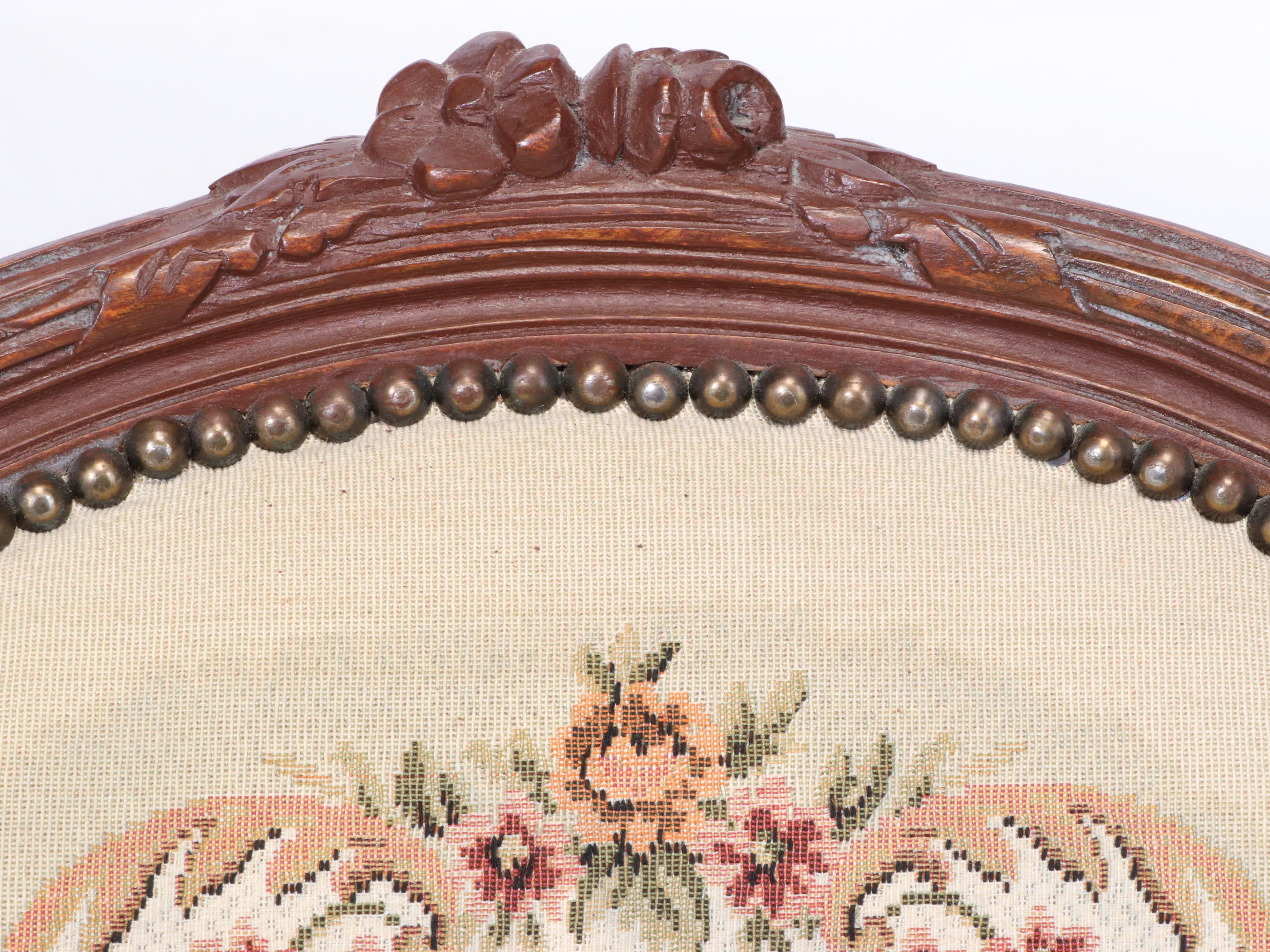 Pair of Louis XVI Style Beech Fauteuils