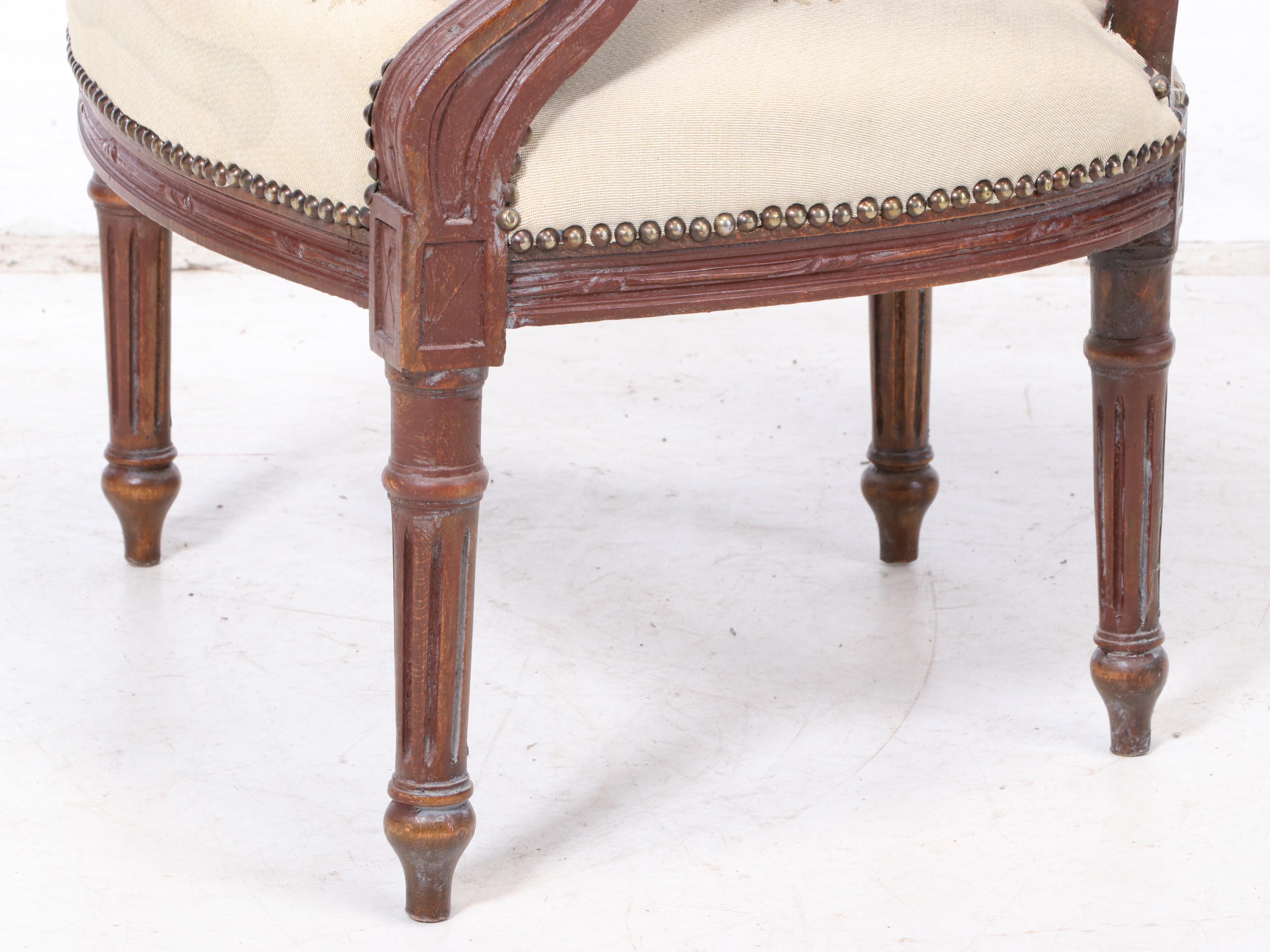 Pair of Louis XVI Style Beech Fauteuils