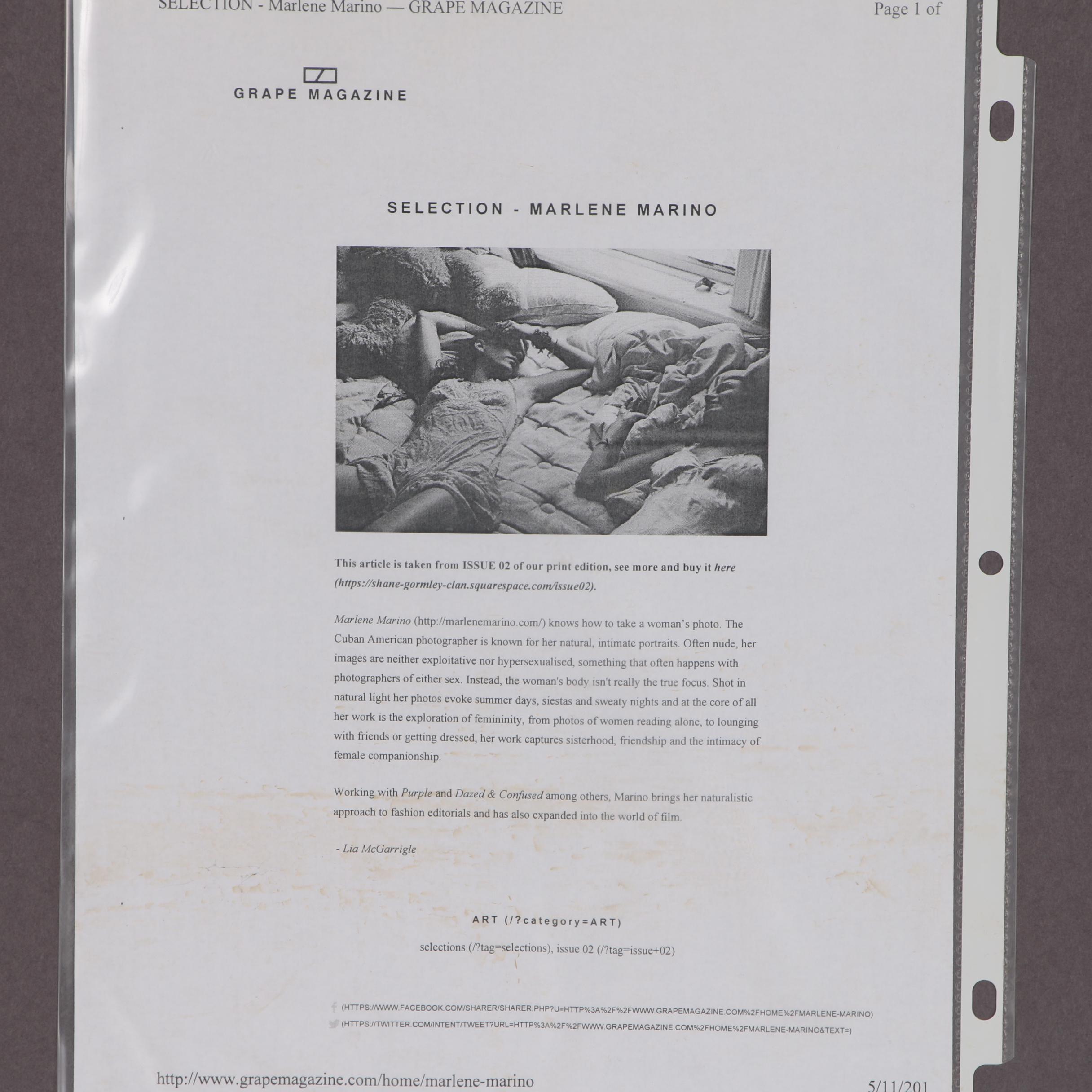 Marlene Marino Black and White Photograph "Face to Face"