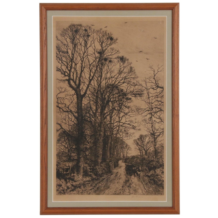 Frederick Albert Slocombe Etching "The Rookery"